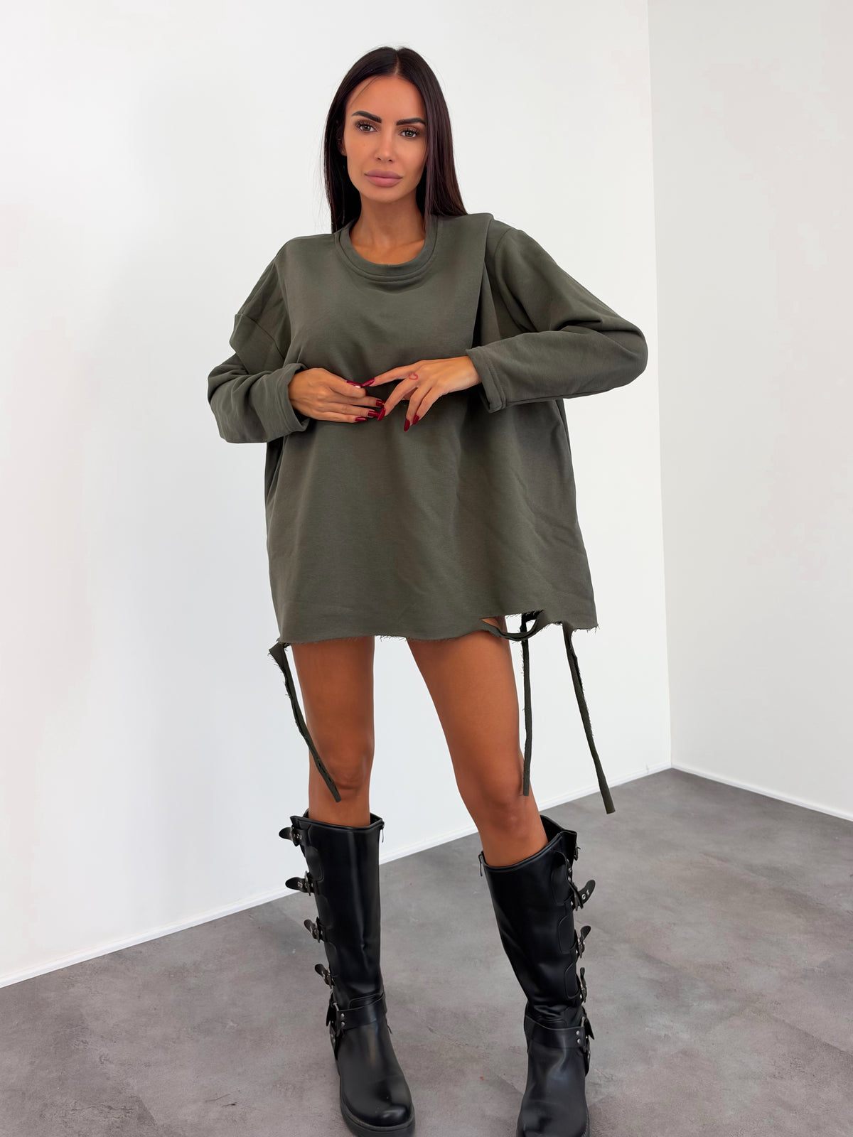 Felpa Crepa - Army Green