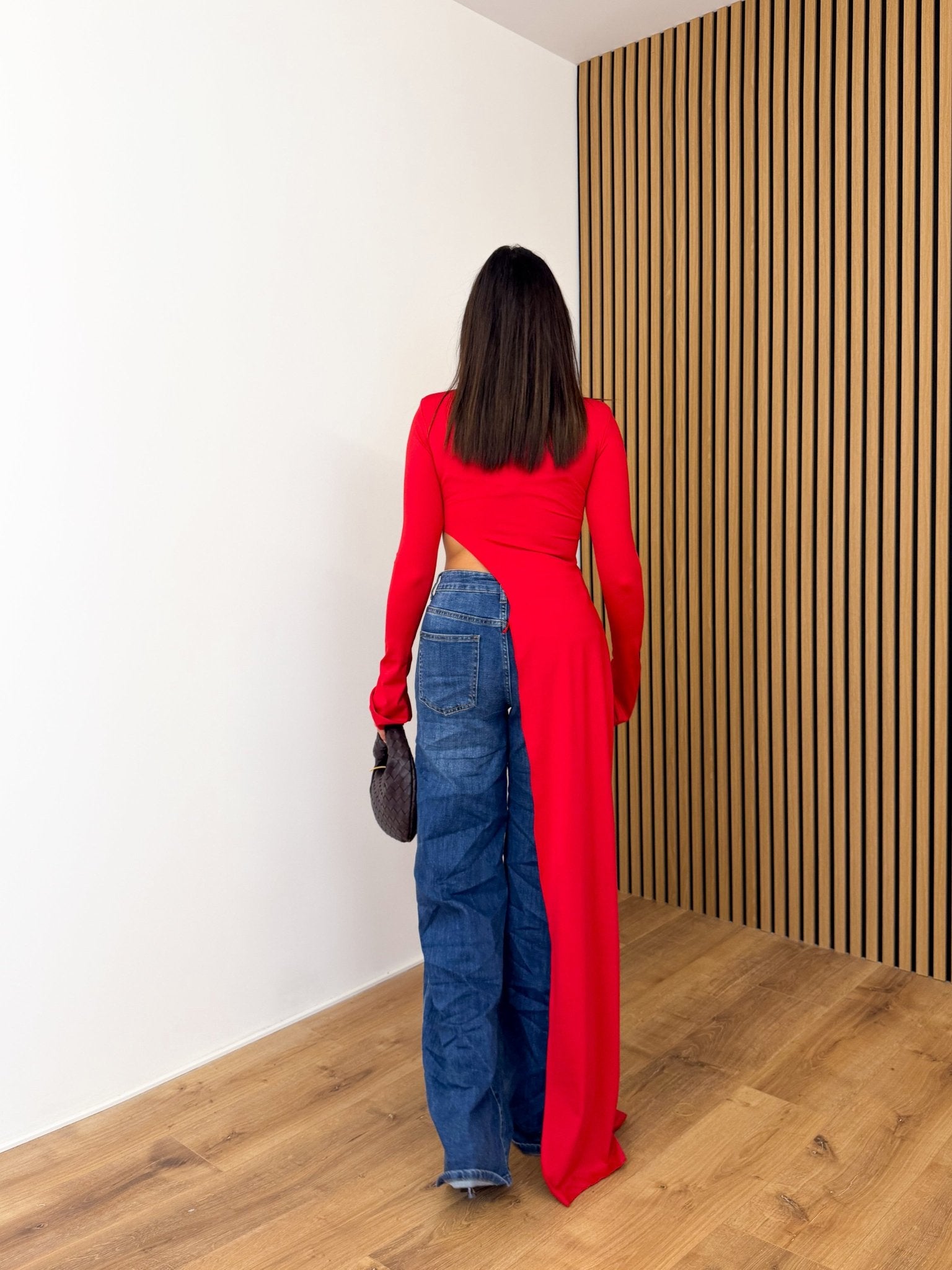 Abito Maglia Asimmetric - Rossa - SAINTH