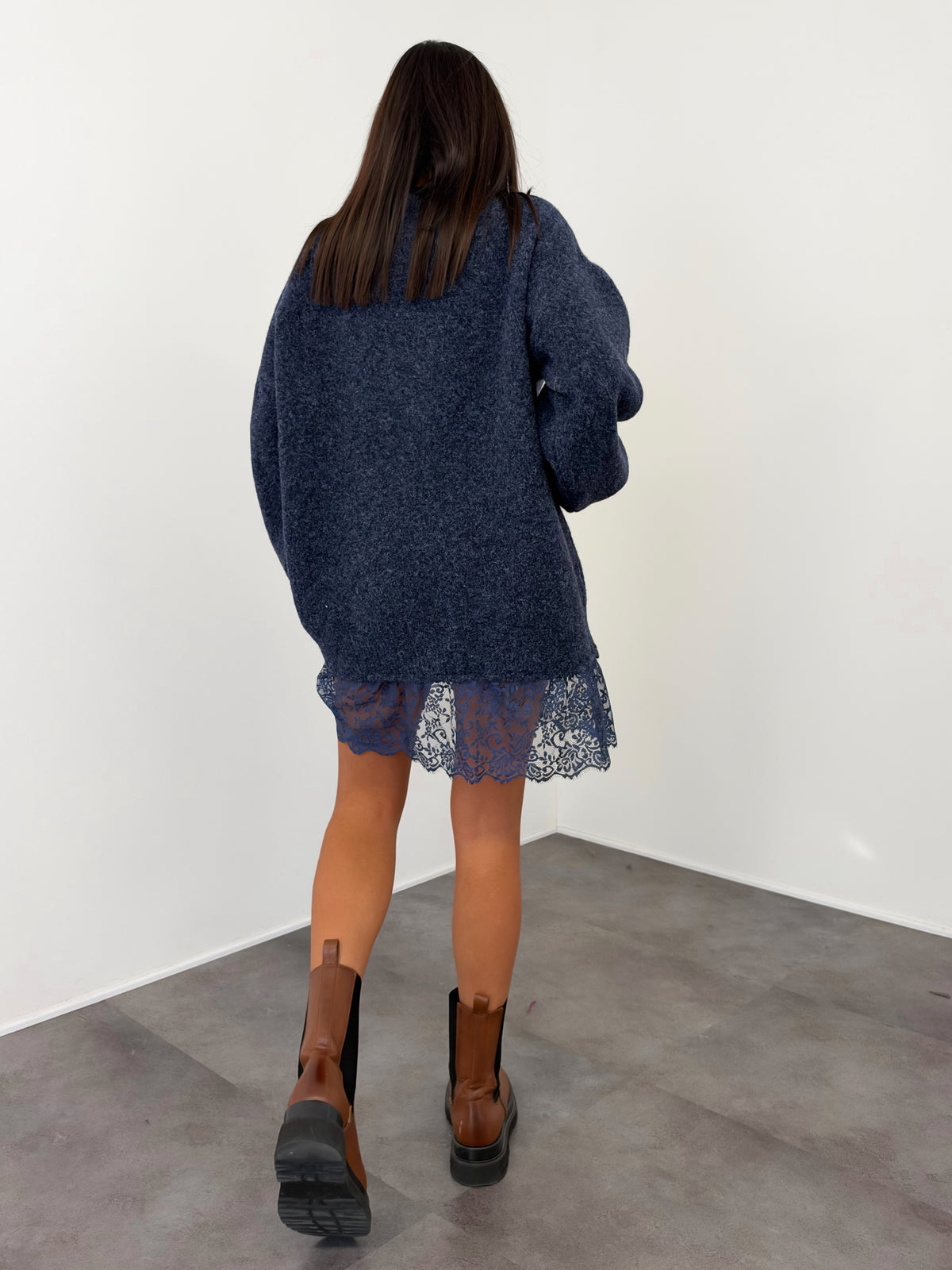 Abito Pull Pizzo - Blu