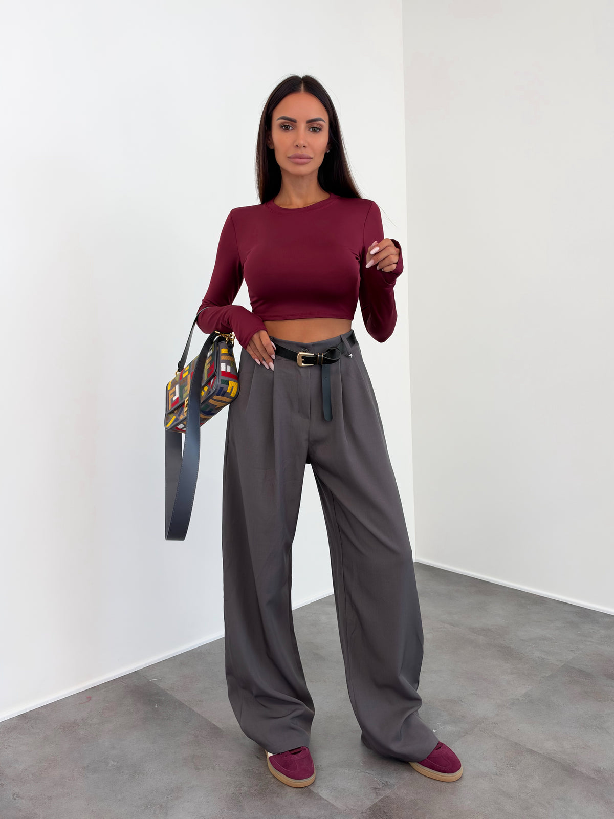 Maglia Crop Simply - Bordeaux