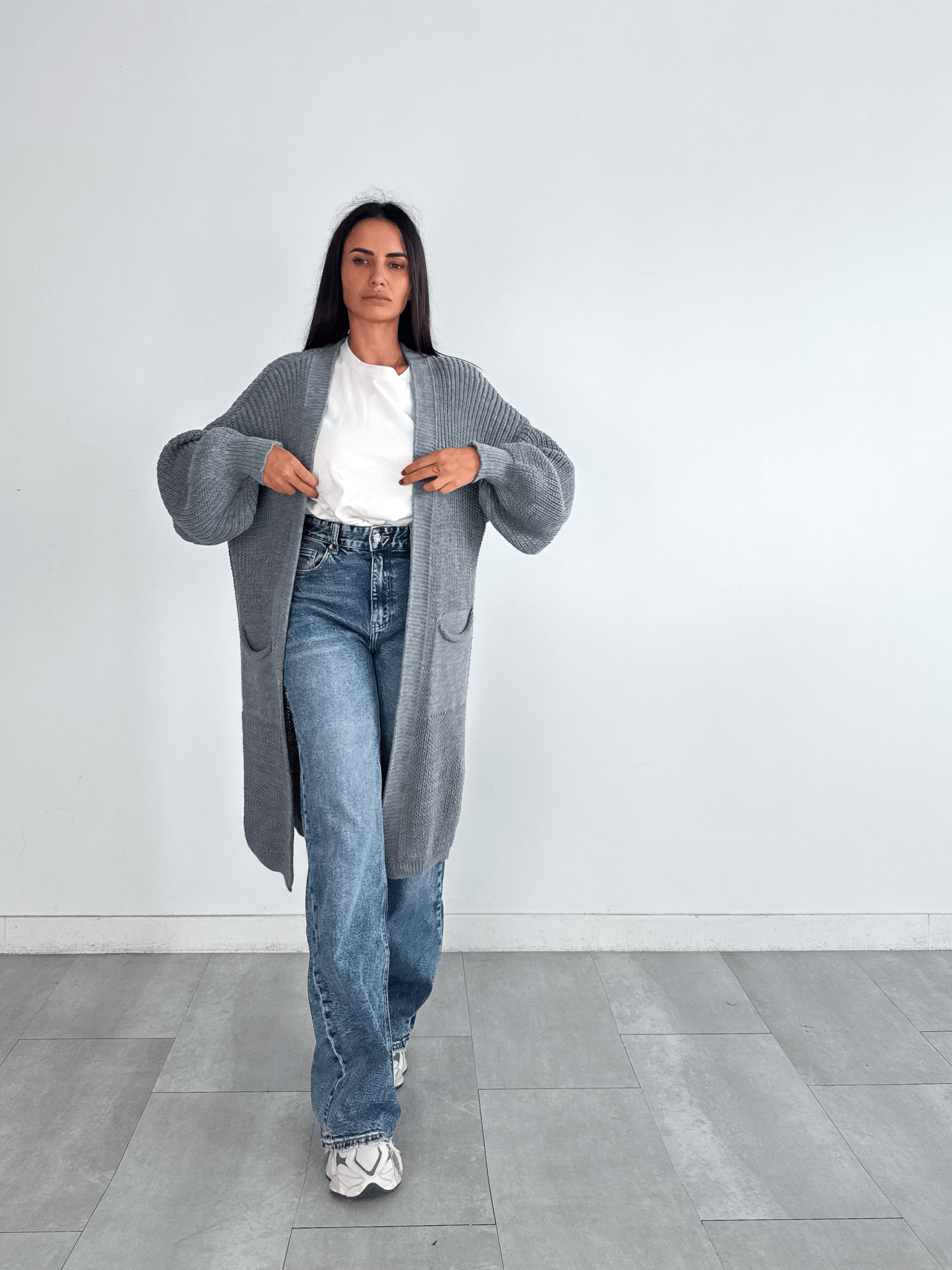 Cardigan Flamingo - Grigio - SAINTH