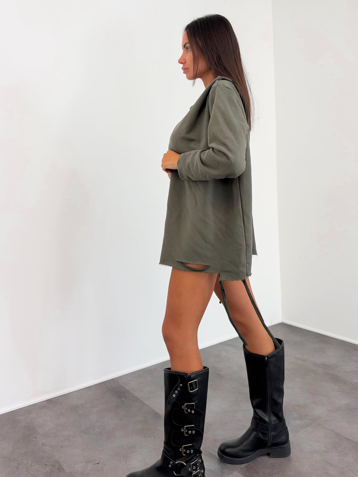 Felpa Crepa - Army Green