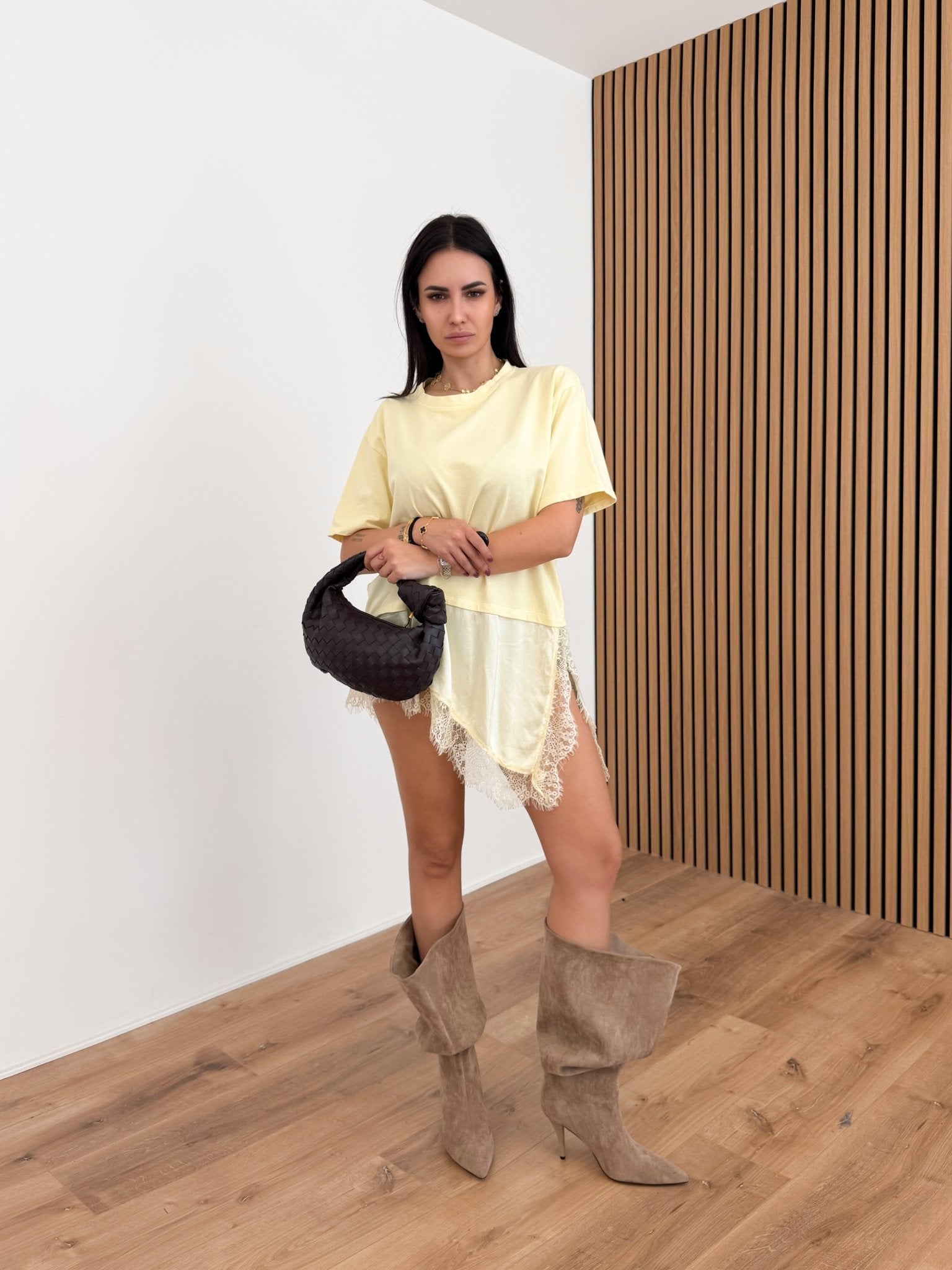 Maglia Abito Pizzo - Gialla - SAINTH