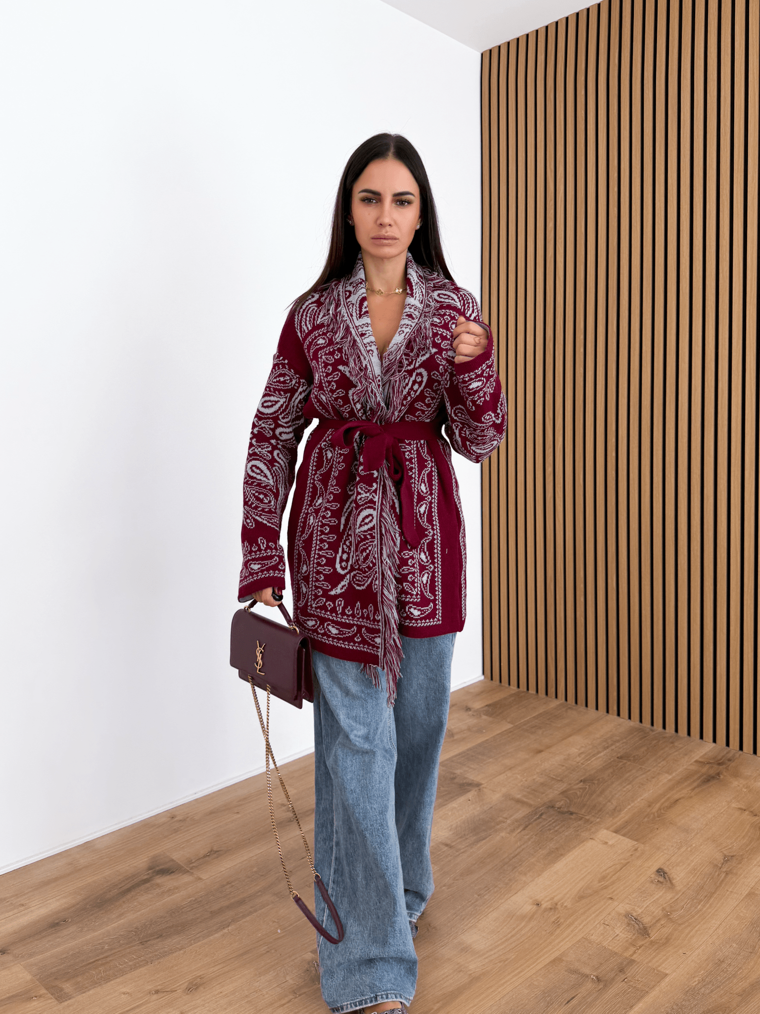 Cardigan Azteco - Bordeaux - SAINTH