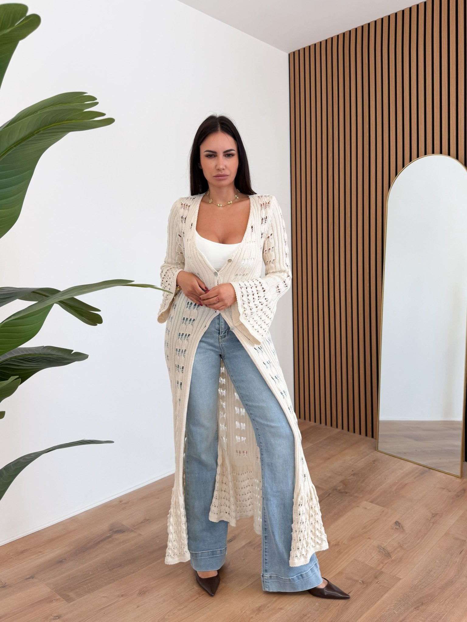 Cardigan Traforato - Panna - SAINTH