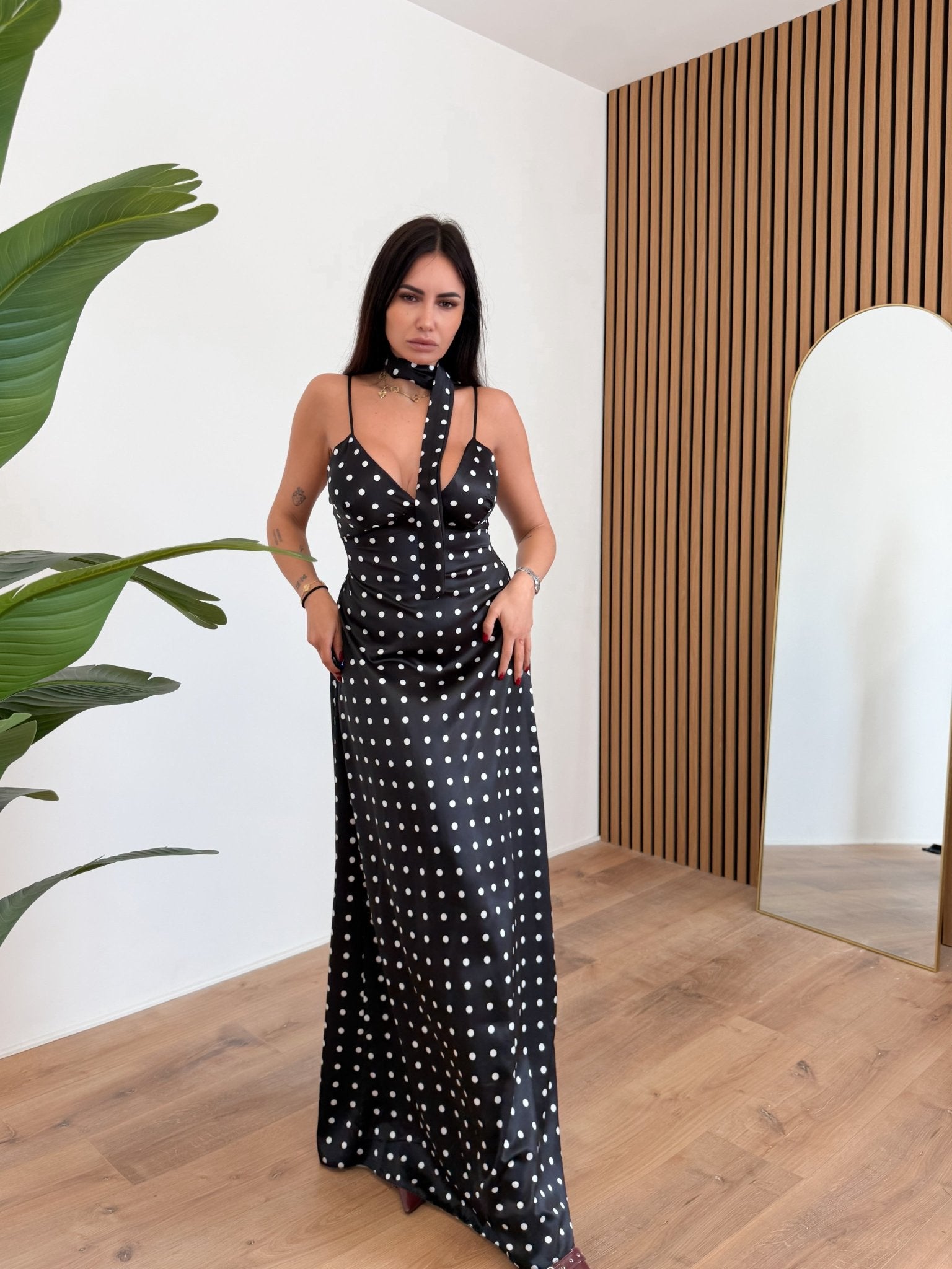 Abito Dalia - Pois Nero - SAINTH