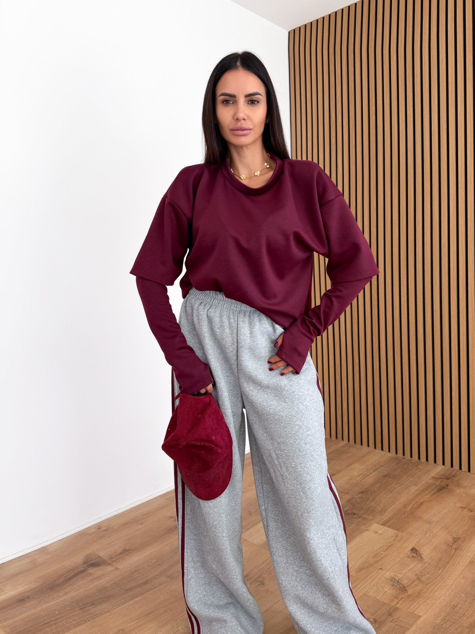 Maxi Maglia Doppia Manica - Bordeaux - SAINTH