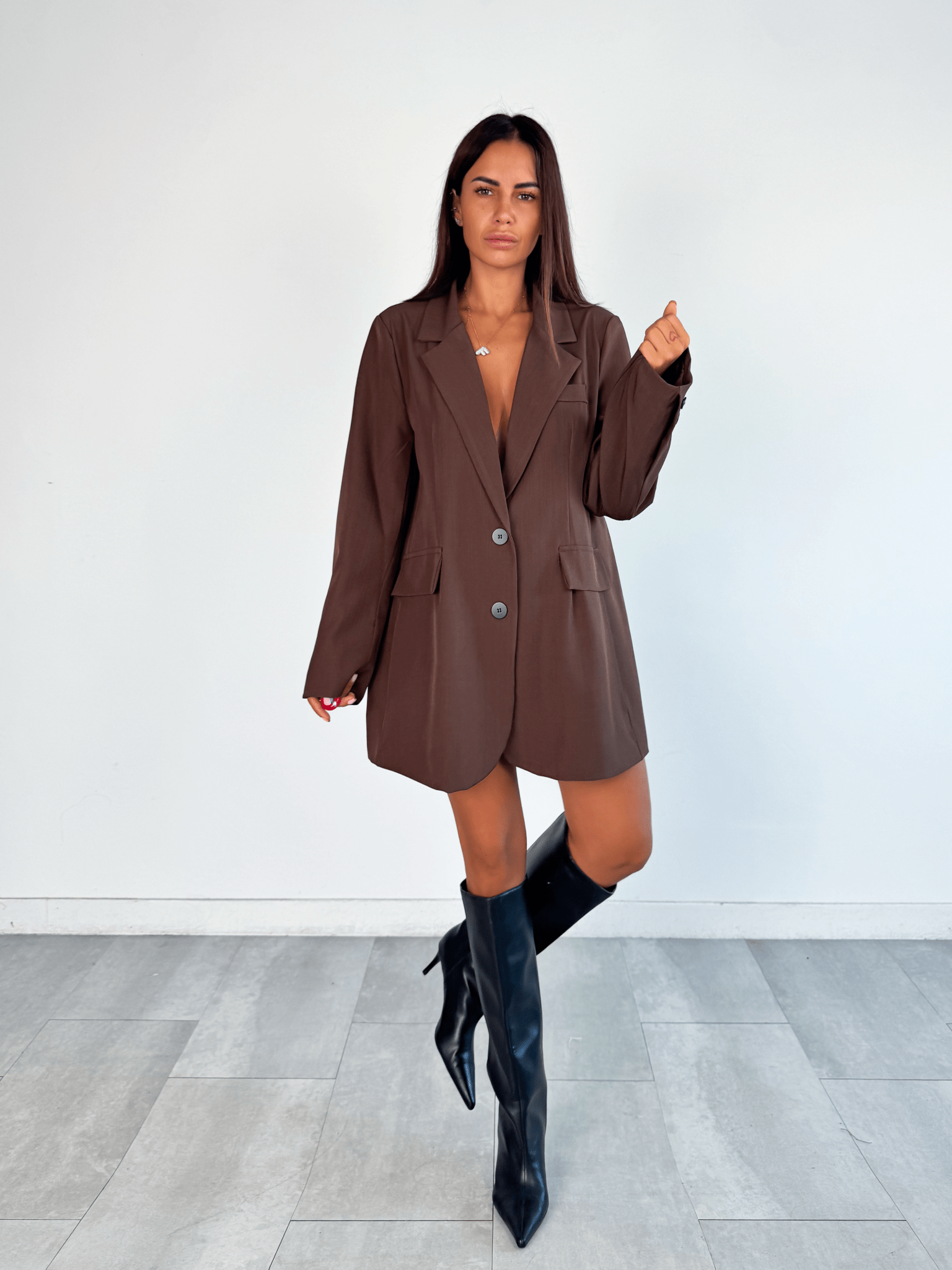 Blazer Simply Over - Marrone - SAINTH