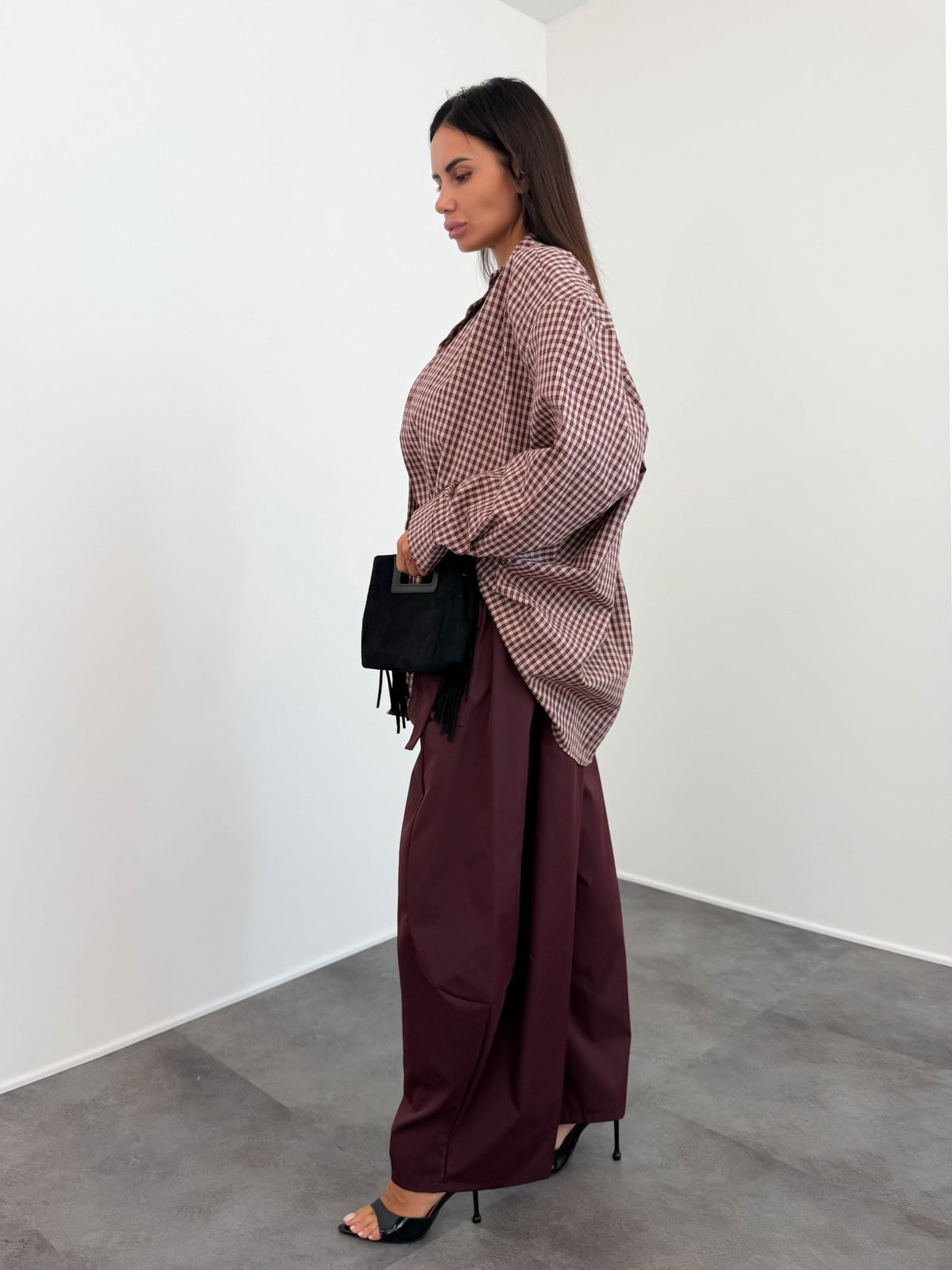 Maxi Camicia Spallona - Bordeaux - SAINTH