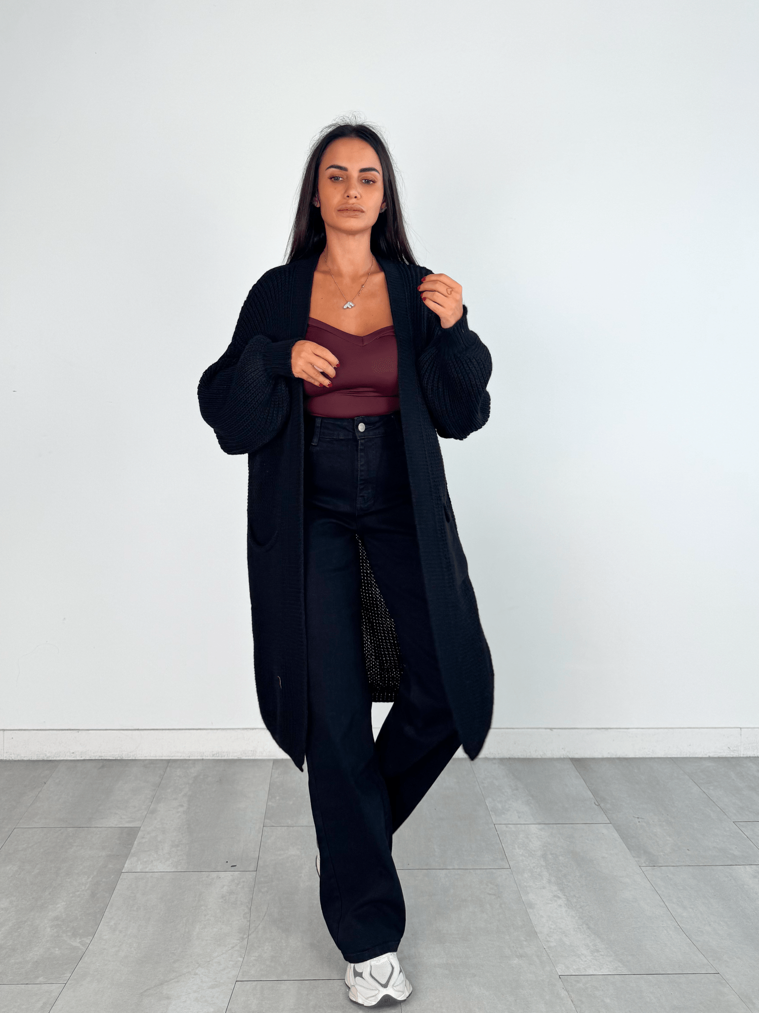 Cardigan Flamingo - Nero - SAINTH