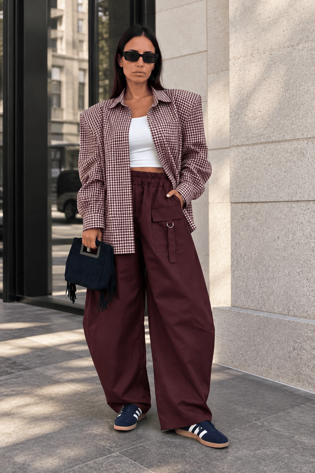 Maxi Camicia Spallona - Bordeaux - SAINTH