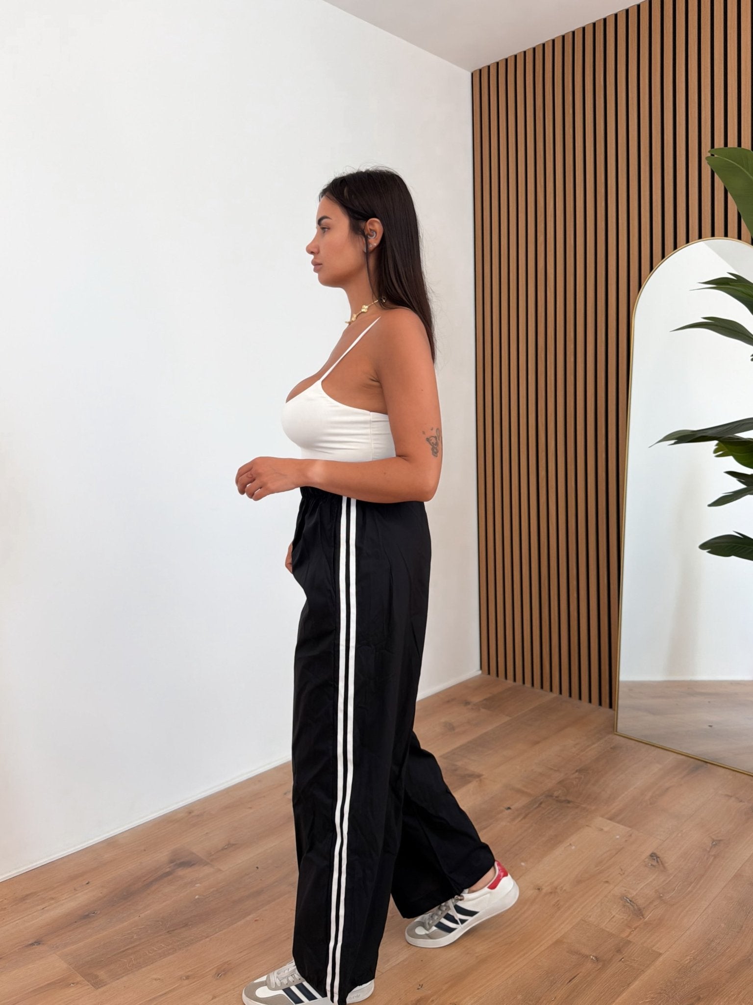 Pantalone Parachute - Nero Bianco - SAINTH