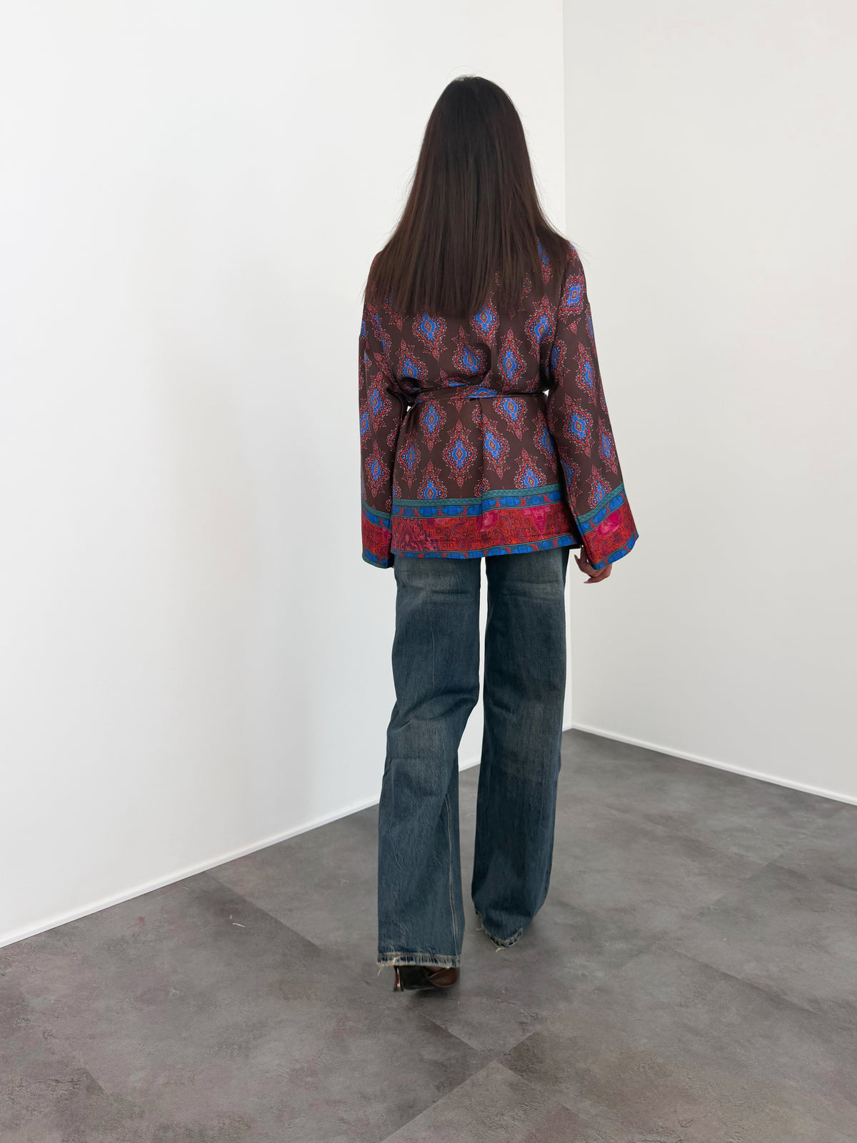 Kimono Mosaico - Marrone Blu Elettrico