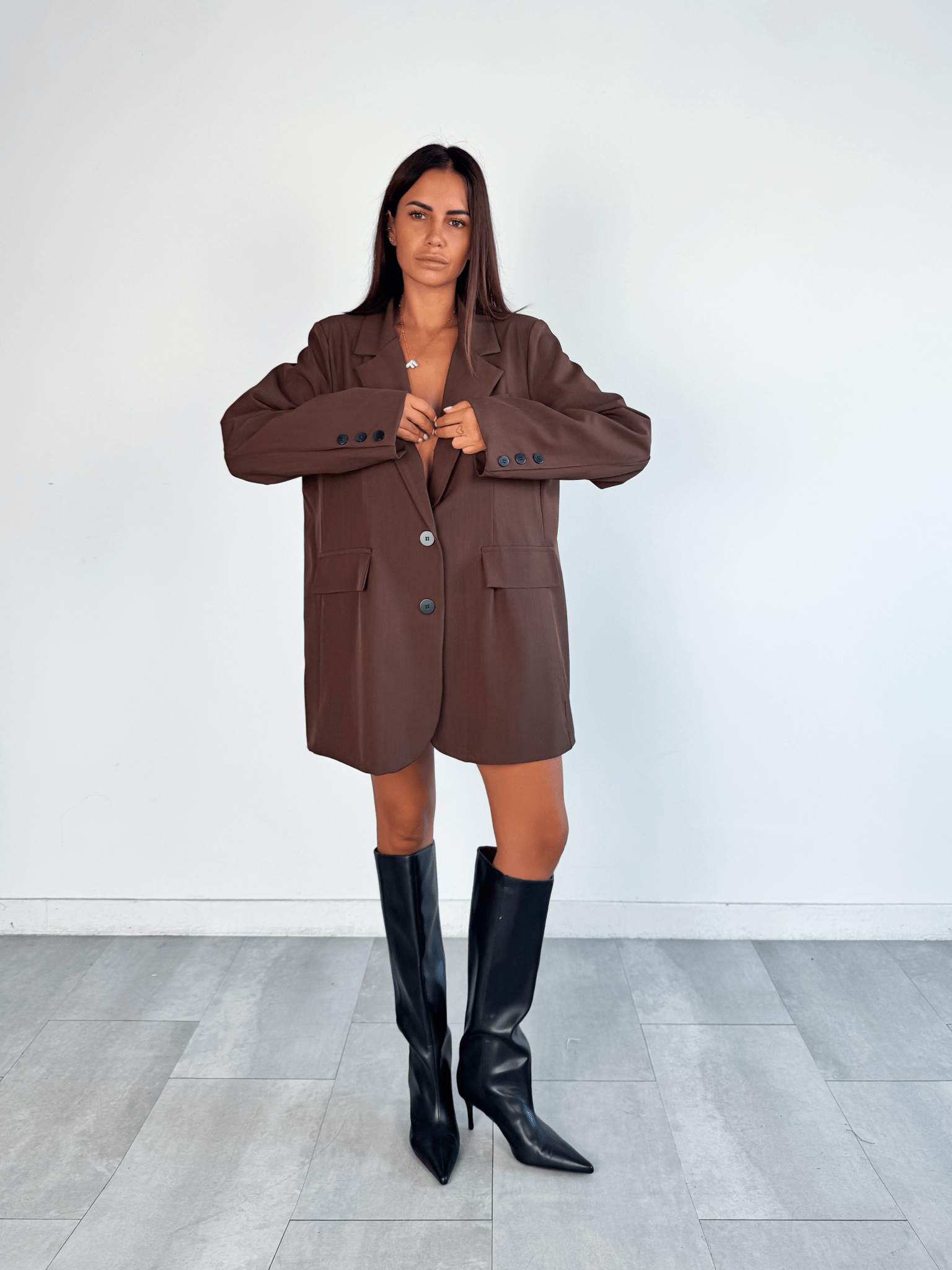 Blazer Simply Over - Marrone - SAINTH