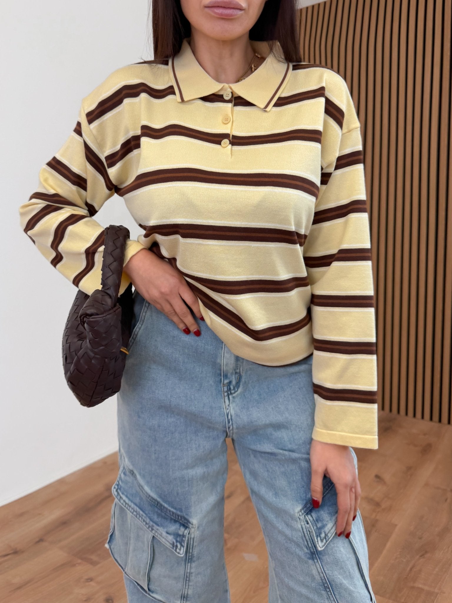 Pull Polo Edit - Gialla e Marrone - SAINTH