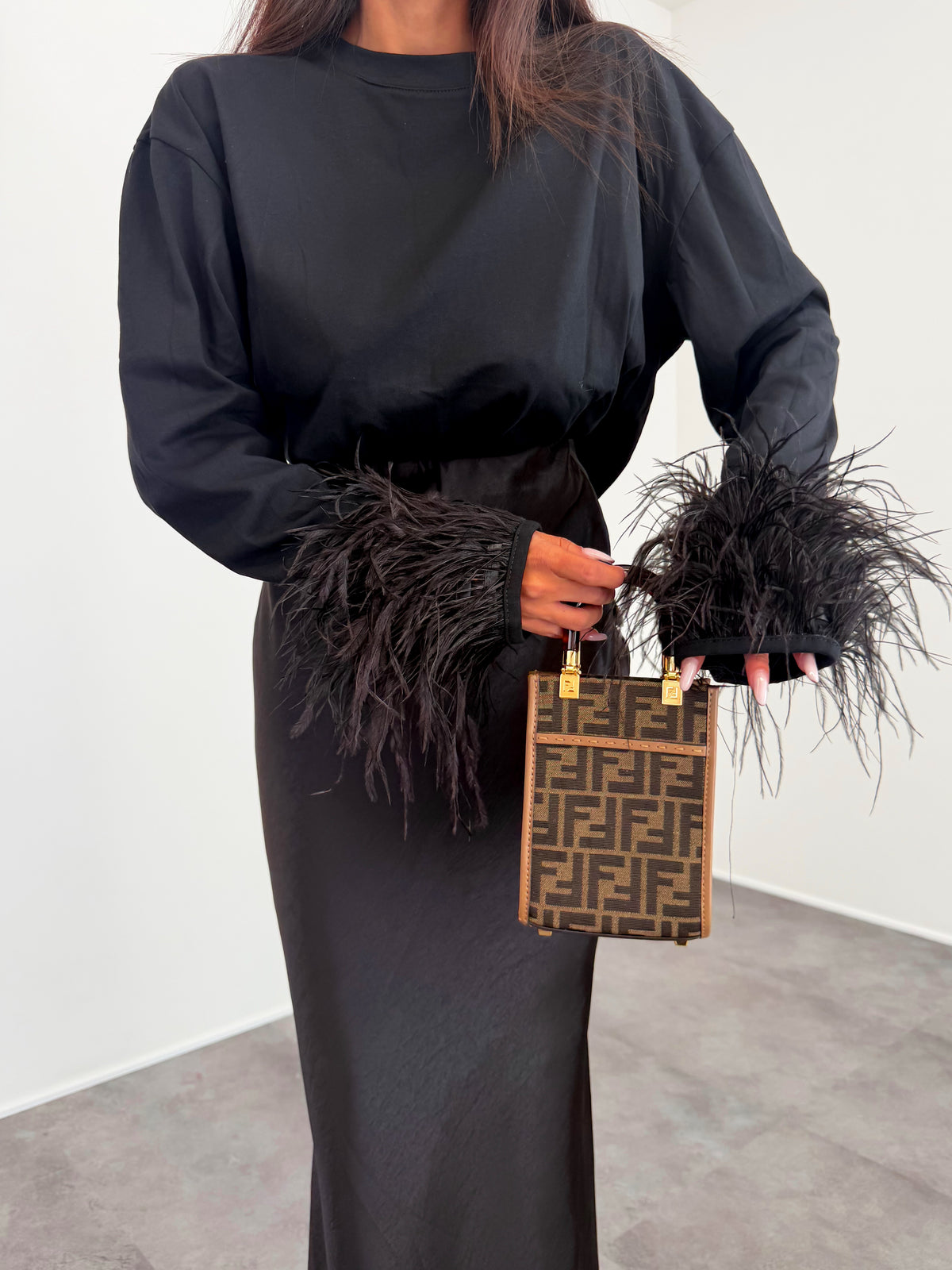 Maxi Maglia Piume - Nera