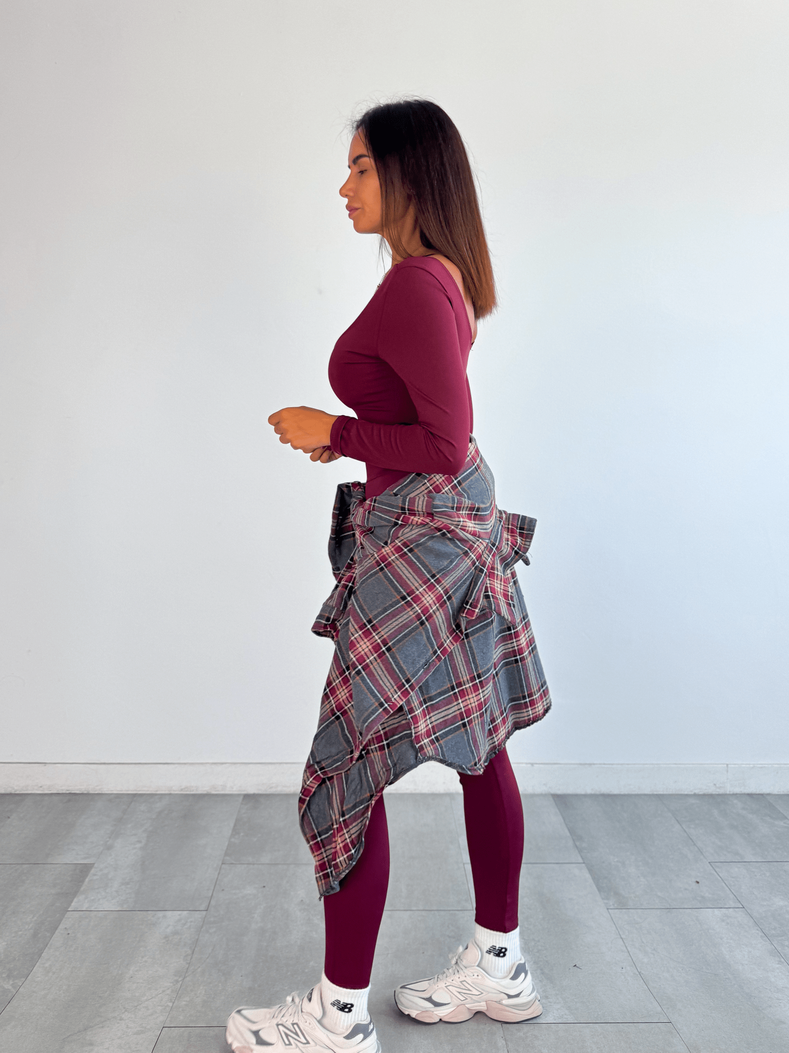 Camicia Wool - Grigio e Bordeaux - SAINTH