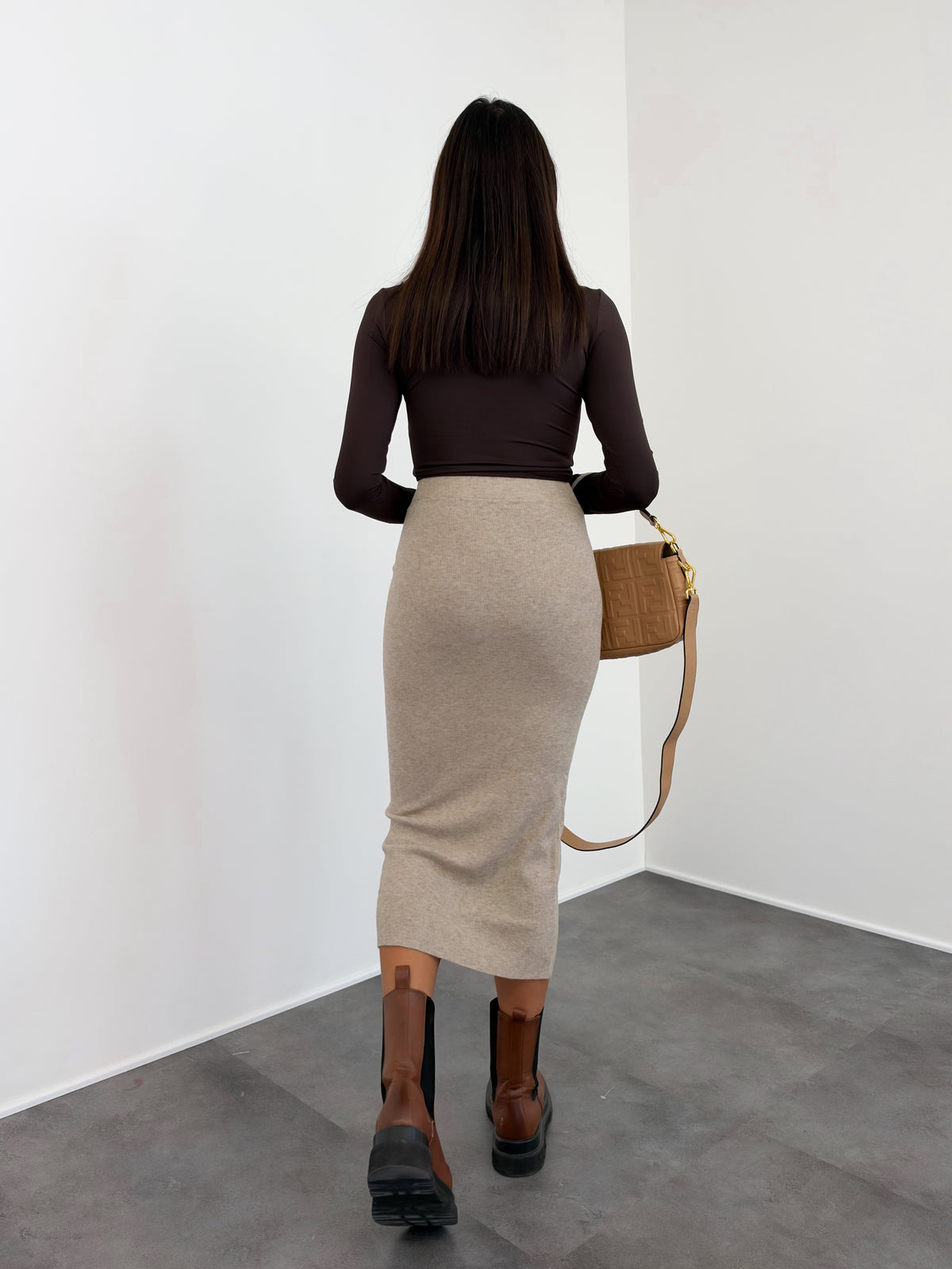 Maglia Crop Simply - Marrone
