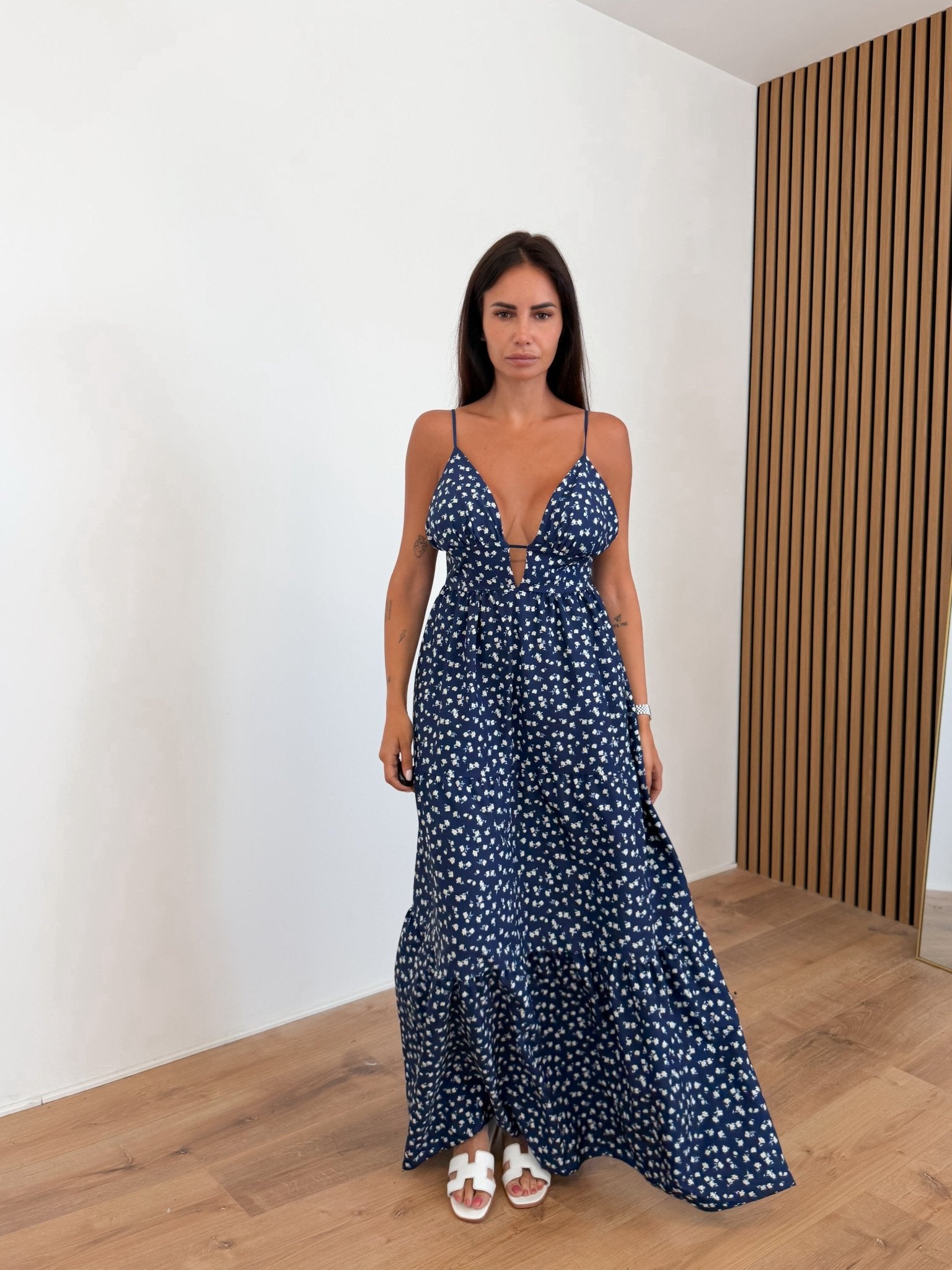 Abito Floreale - Blu - SAINTH