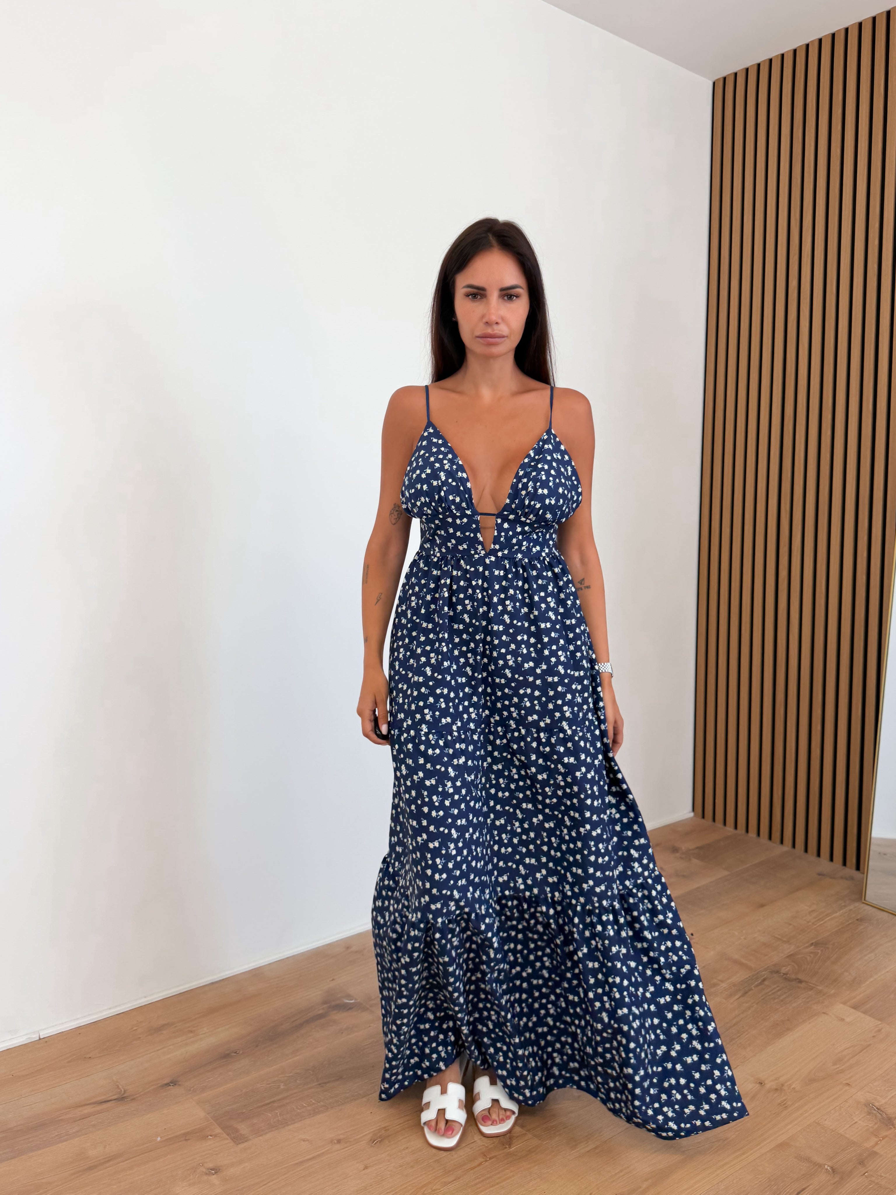 Abito Floreale - Blu