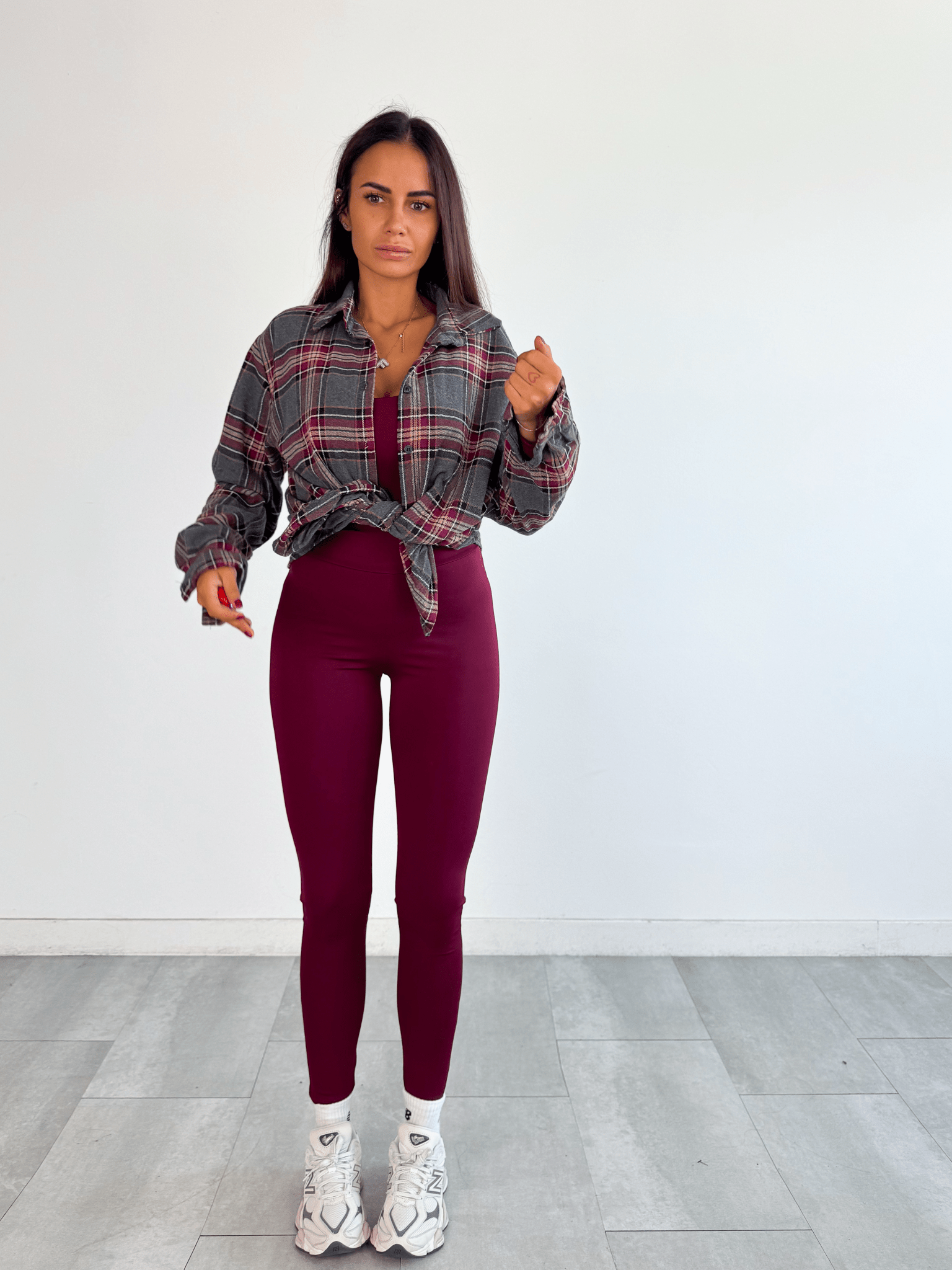 Camicia Wool - Grigio e Bordeaux - SAINTH