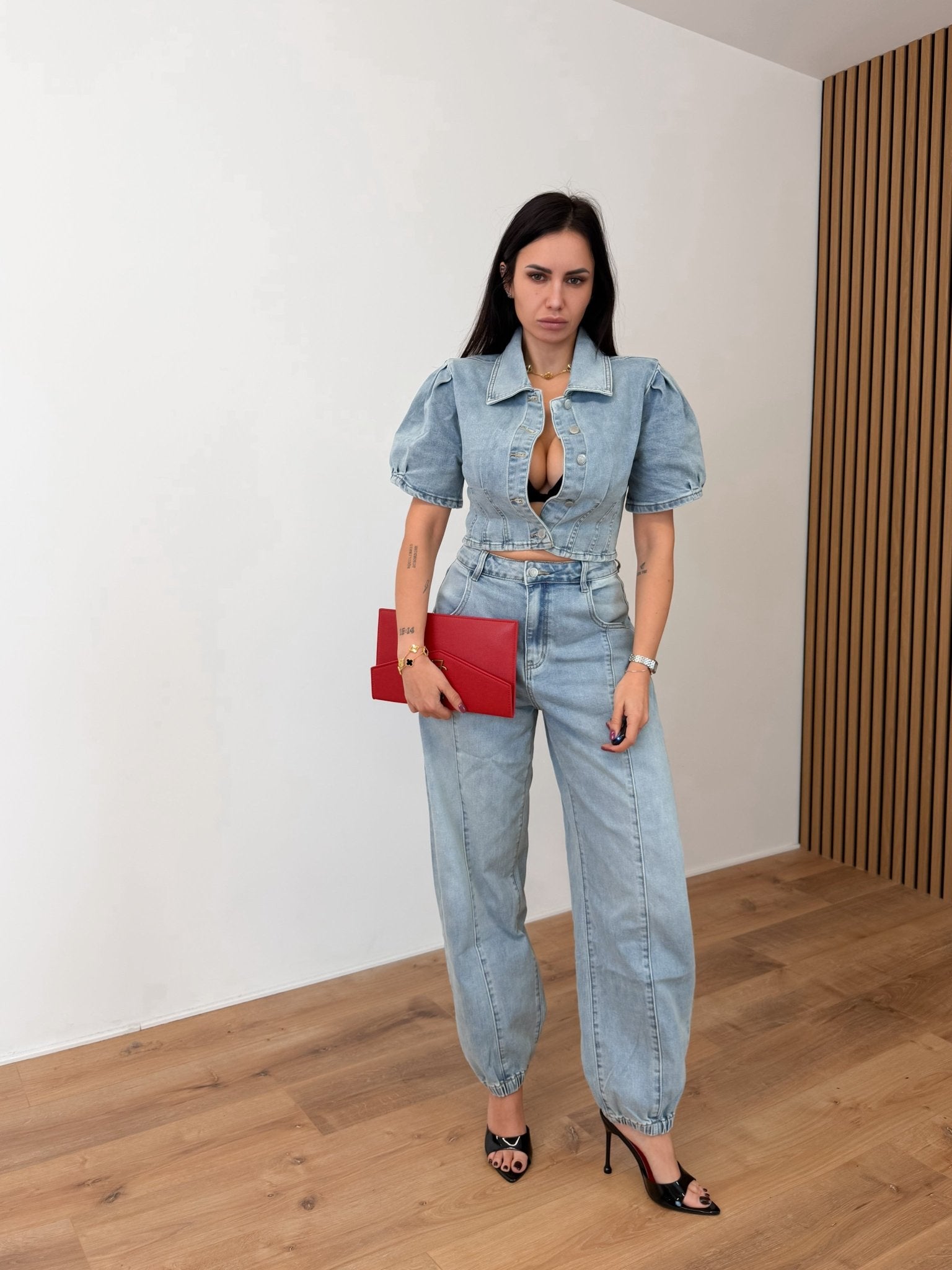 Giacca Crop - Denim - SAINTH