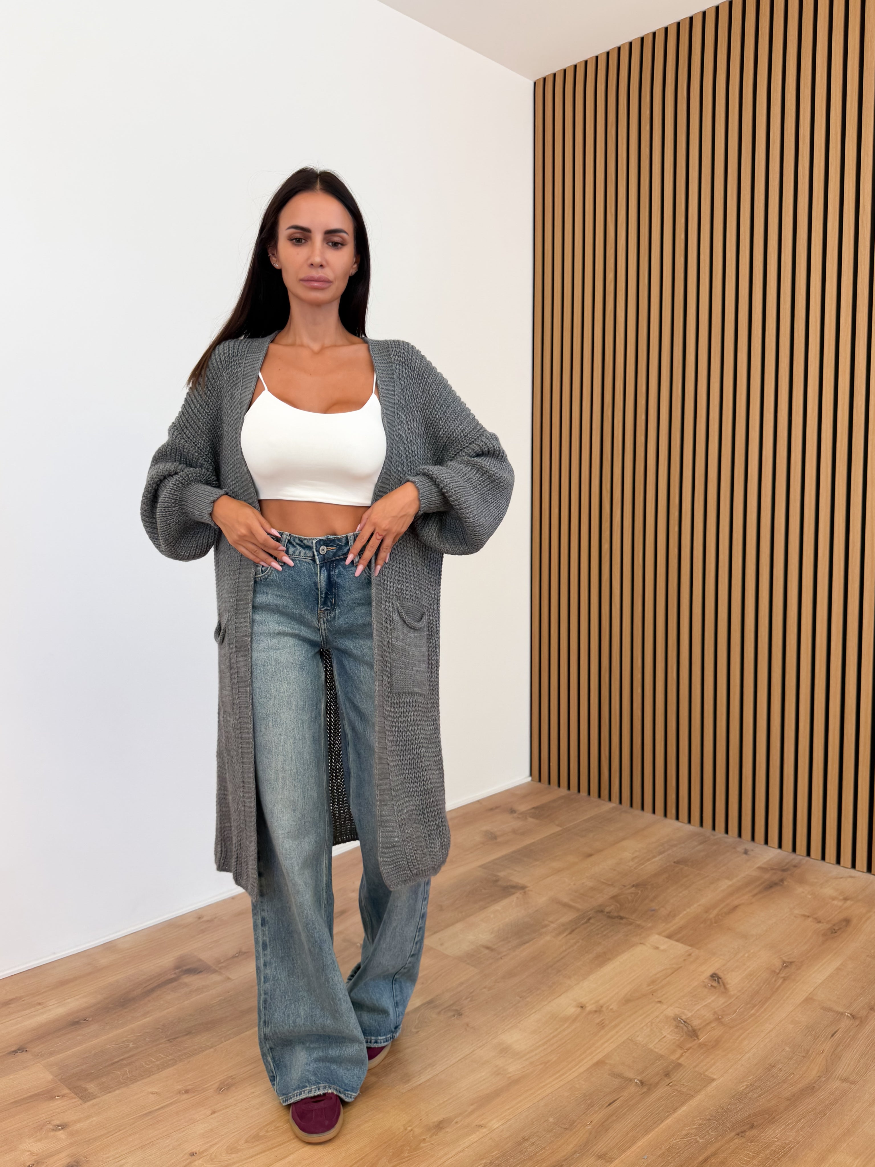 Cardigan Flamingo - Grigio