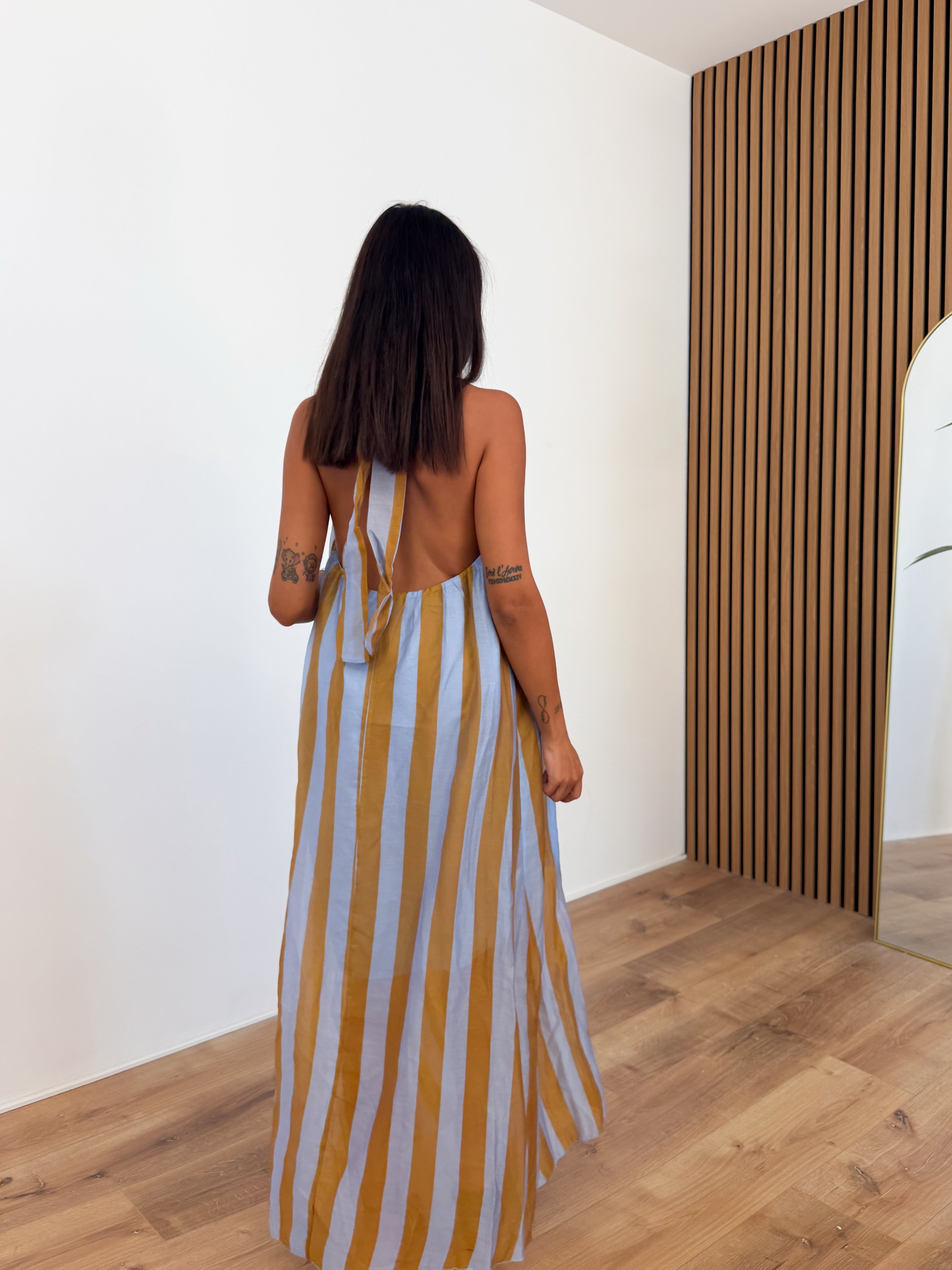 Abito Lines - Celeste Camel
