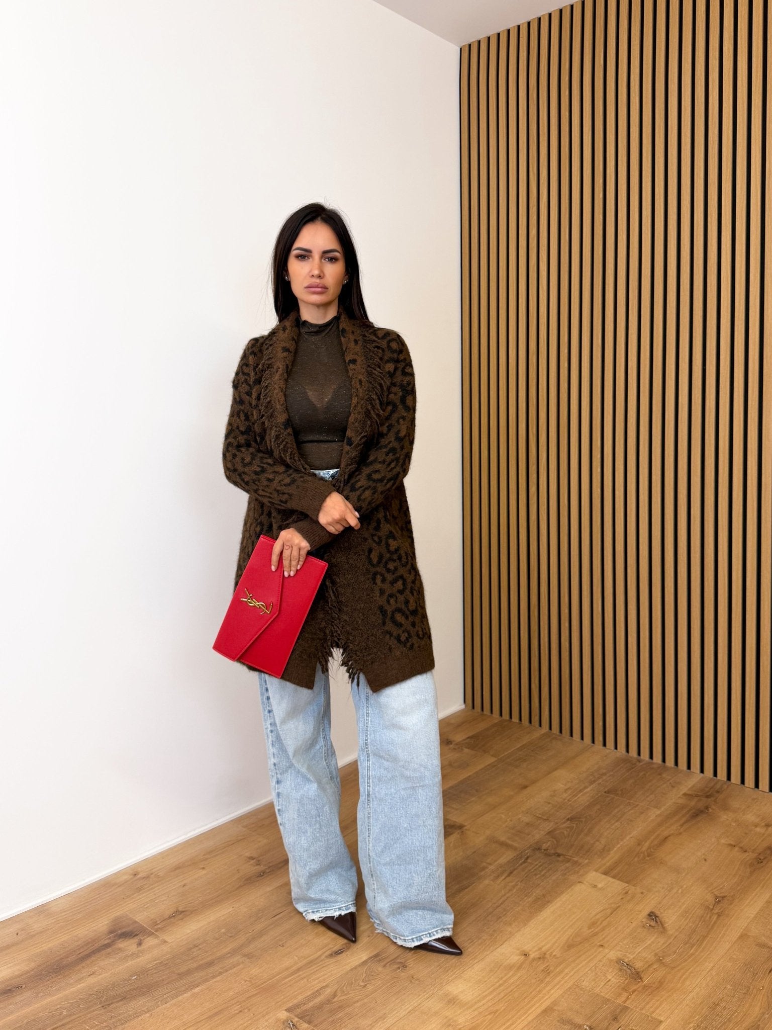 Cardigan Frange - Leopardato Scuro - SAINTH