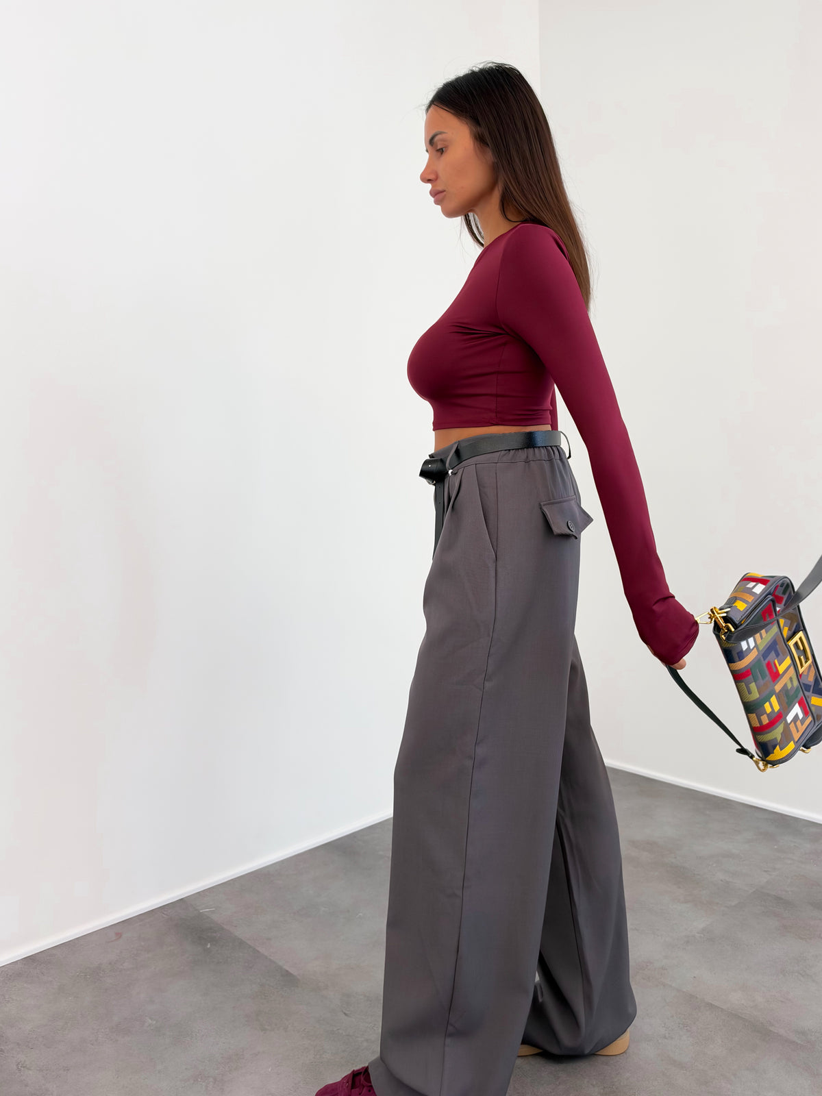 Maglia Crop Simply - Bordeaux