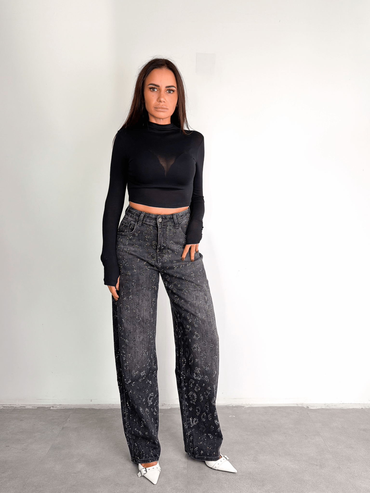 Jeans Scintillante - Nero - SAINTH