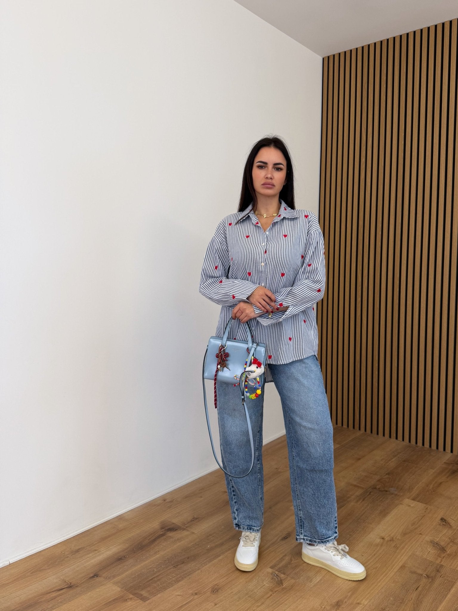 Camicia Righe Corazon - Celeste - SAINTH