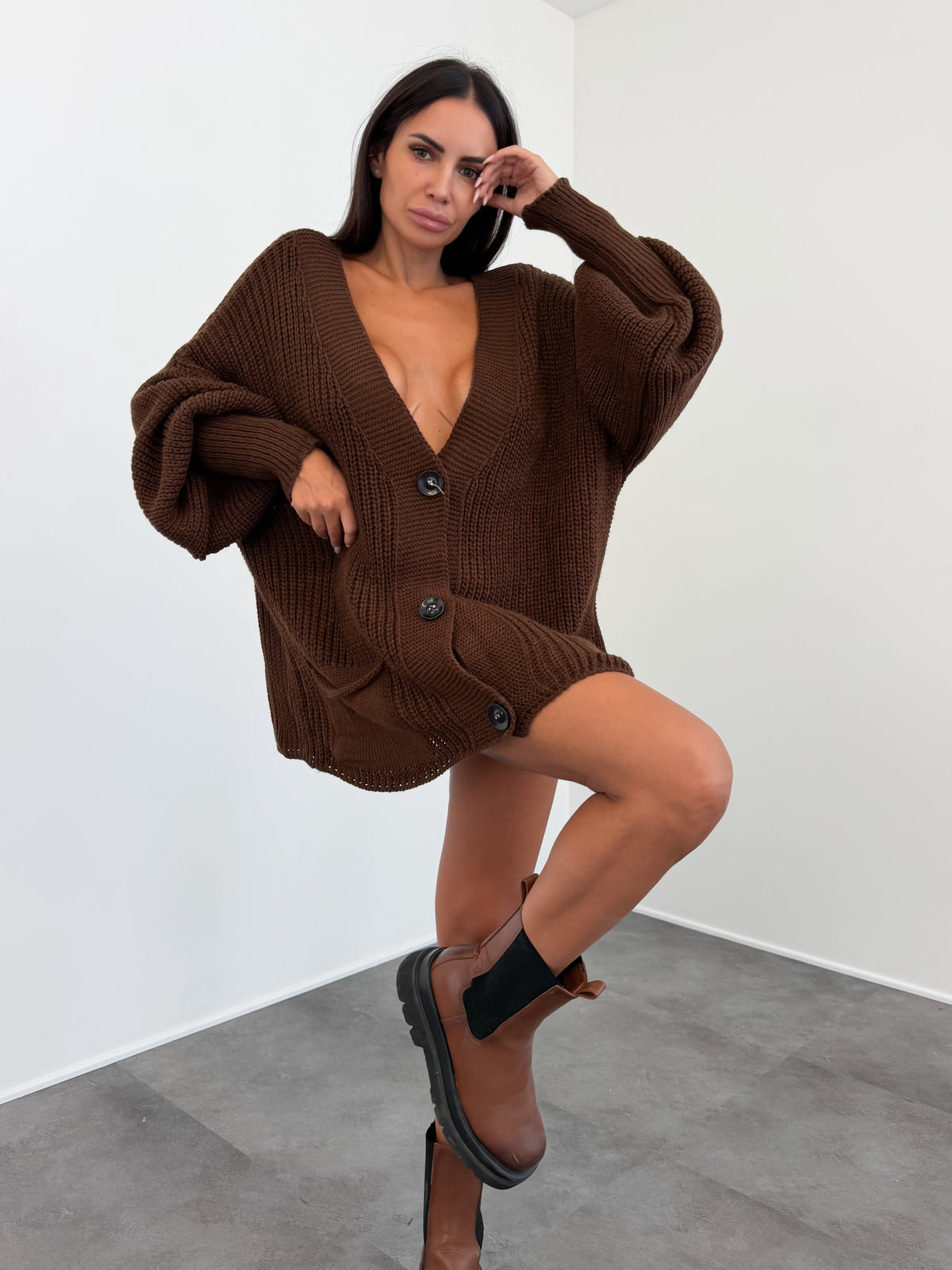 Maxi Cardigan - Marrone