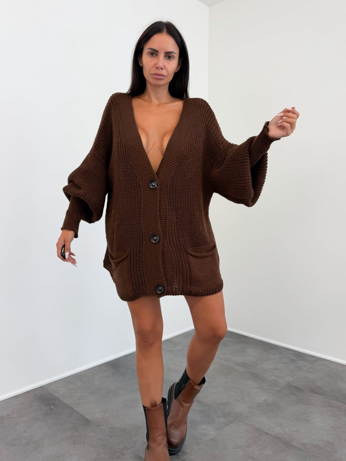 Maxi Cardigan - Marrone - SAINTH