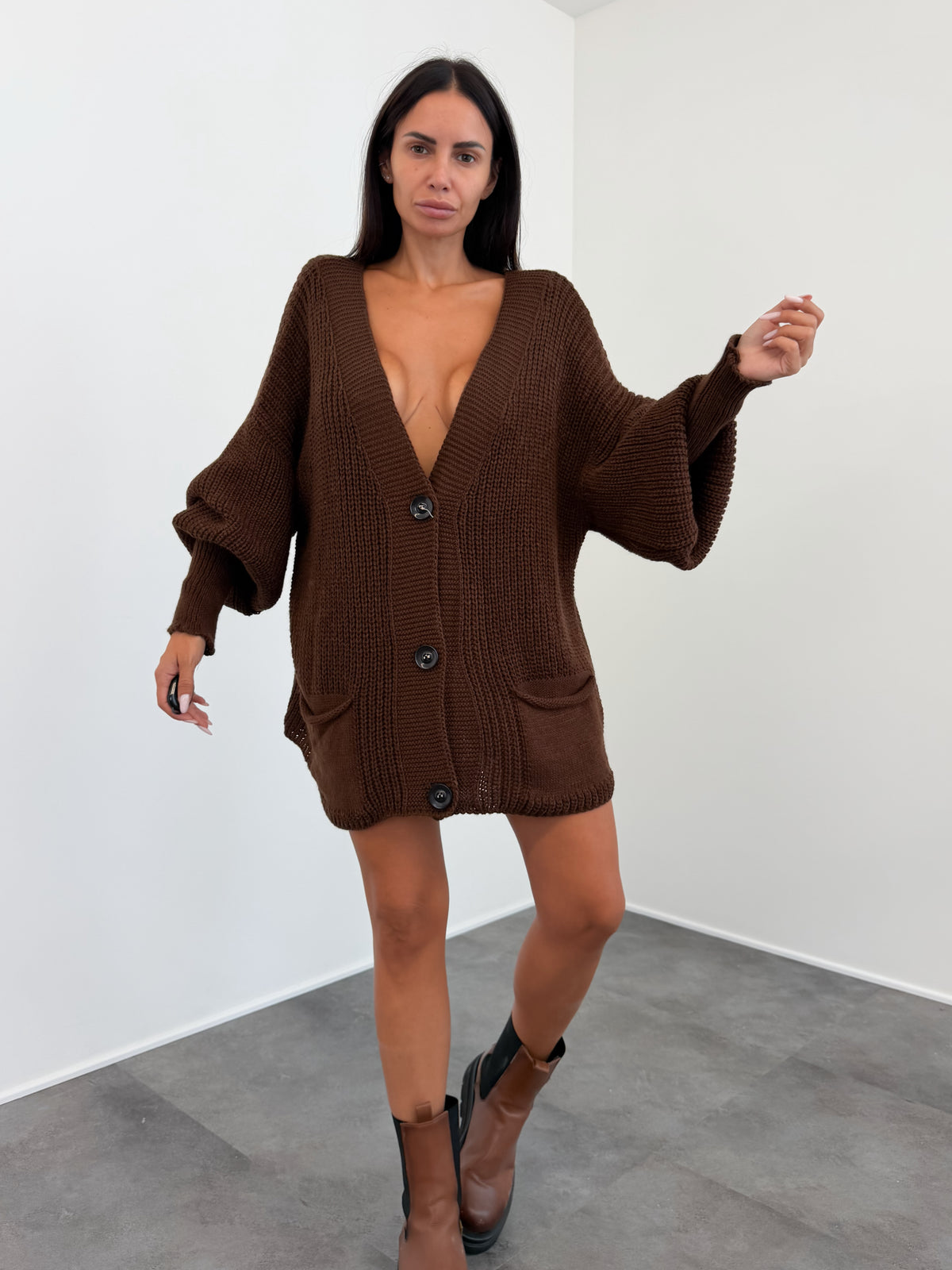 Maxi Cardigan - Marrone