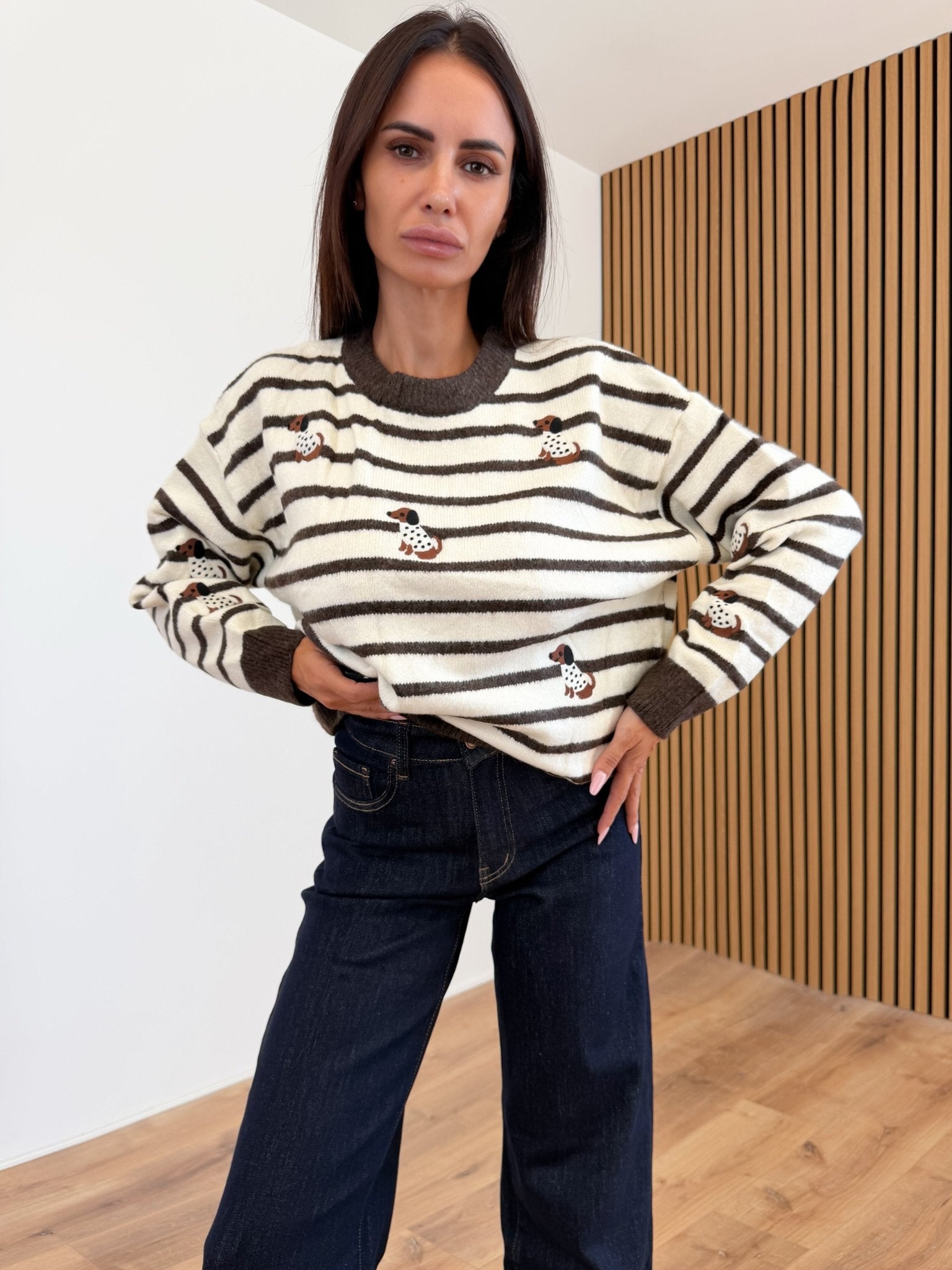 Pull Betty - Bianco Marrone - SAINTH