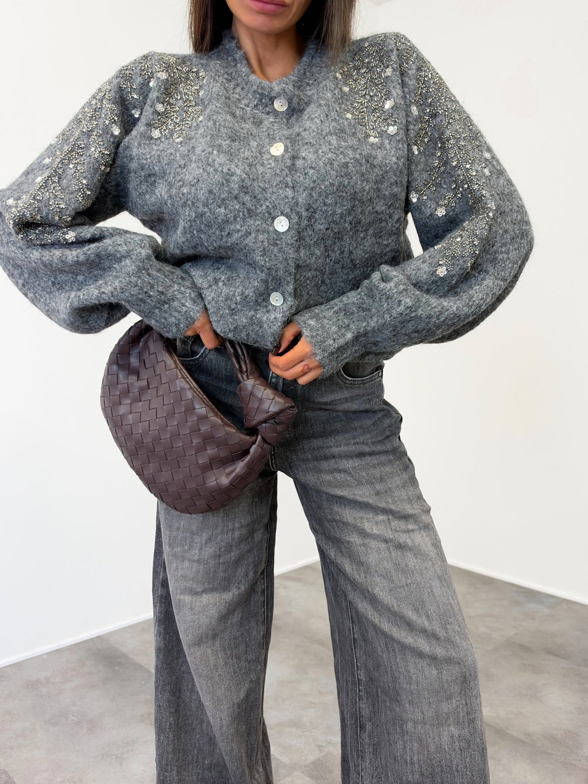 Cardigan Golden - Grigio - SAINTH
