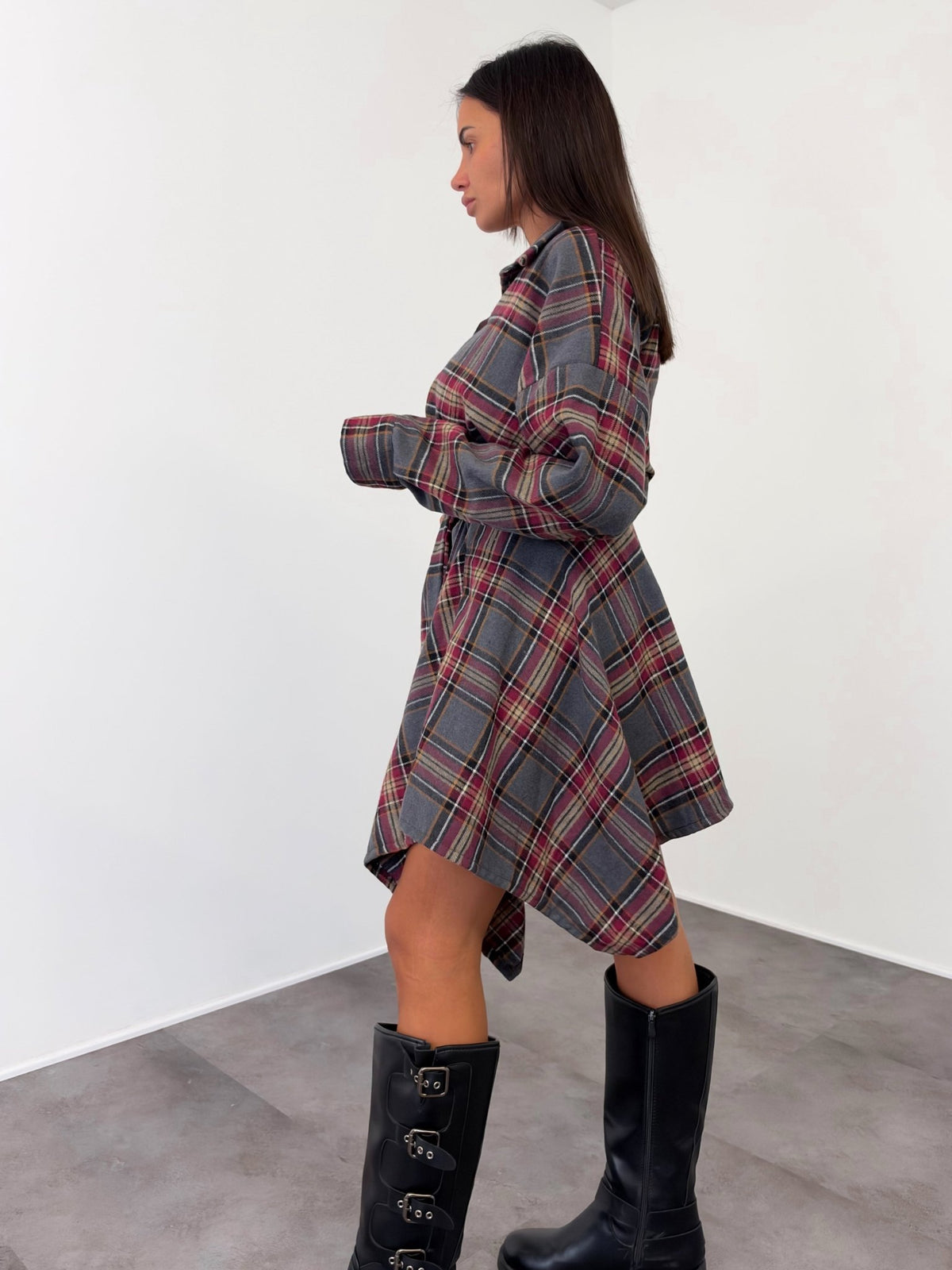Abito Camicia - Grigio Bordeaux - SAINTH