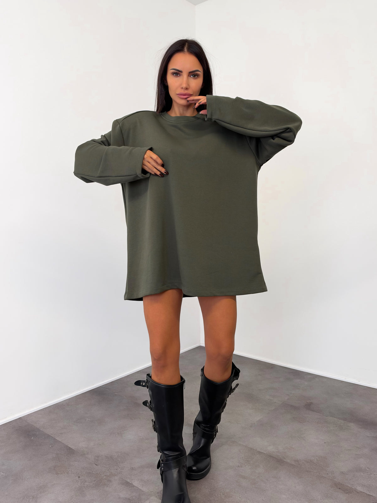 Felpa Maxi Spalla - Army Green