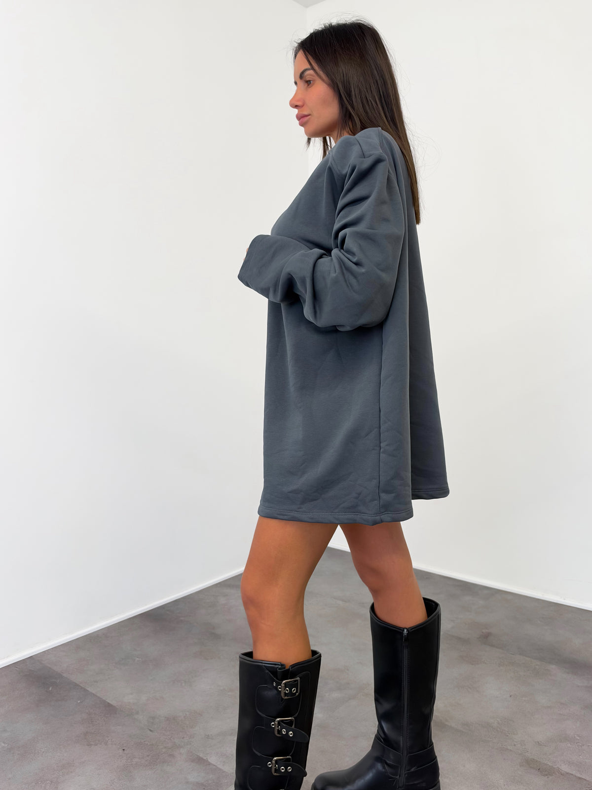 Felpa Maxi Spalla - Grigio Scuro