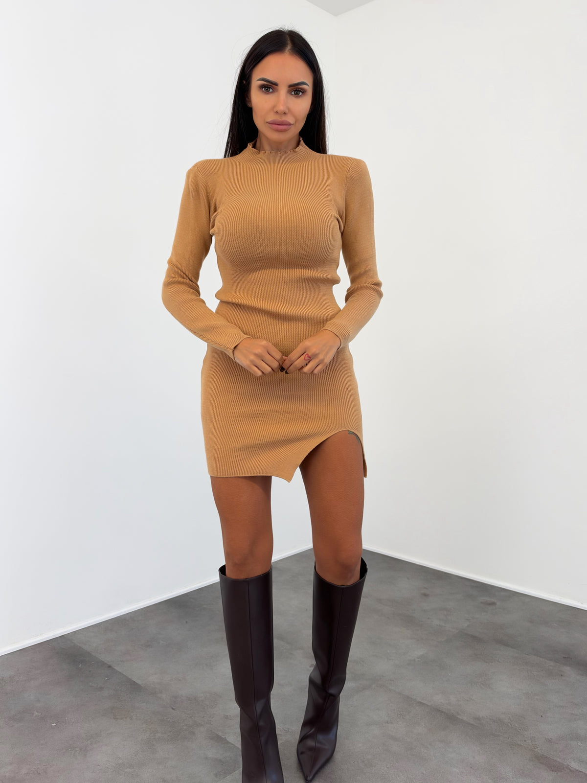 Abito Pull Spacchetto - Camel