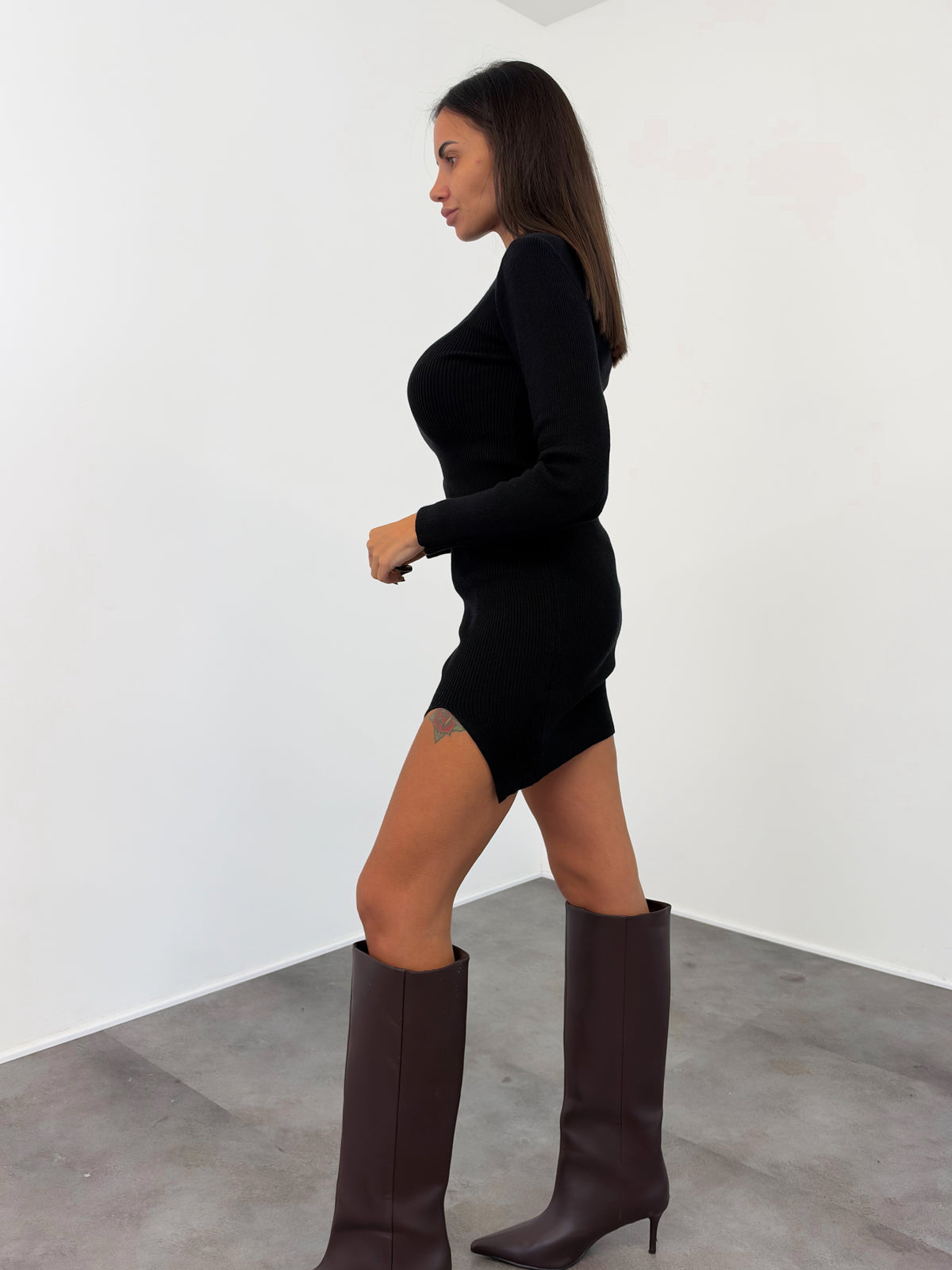 Abito Pull Spacchetto - Nero