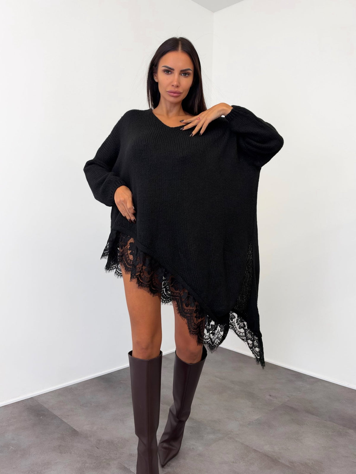 Abito Pull Vertice - Nero - SAINTH