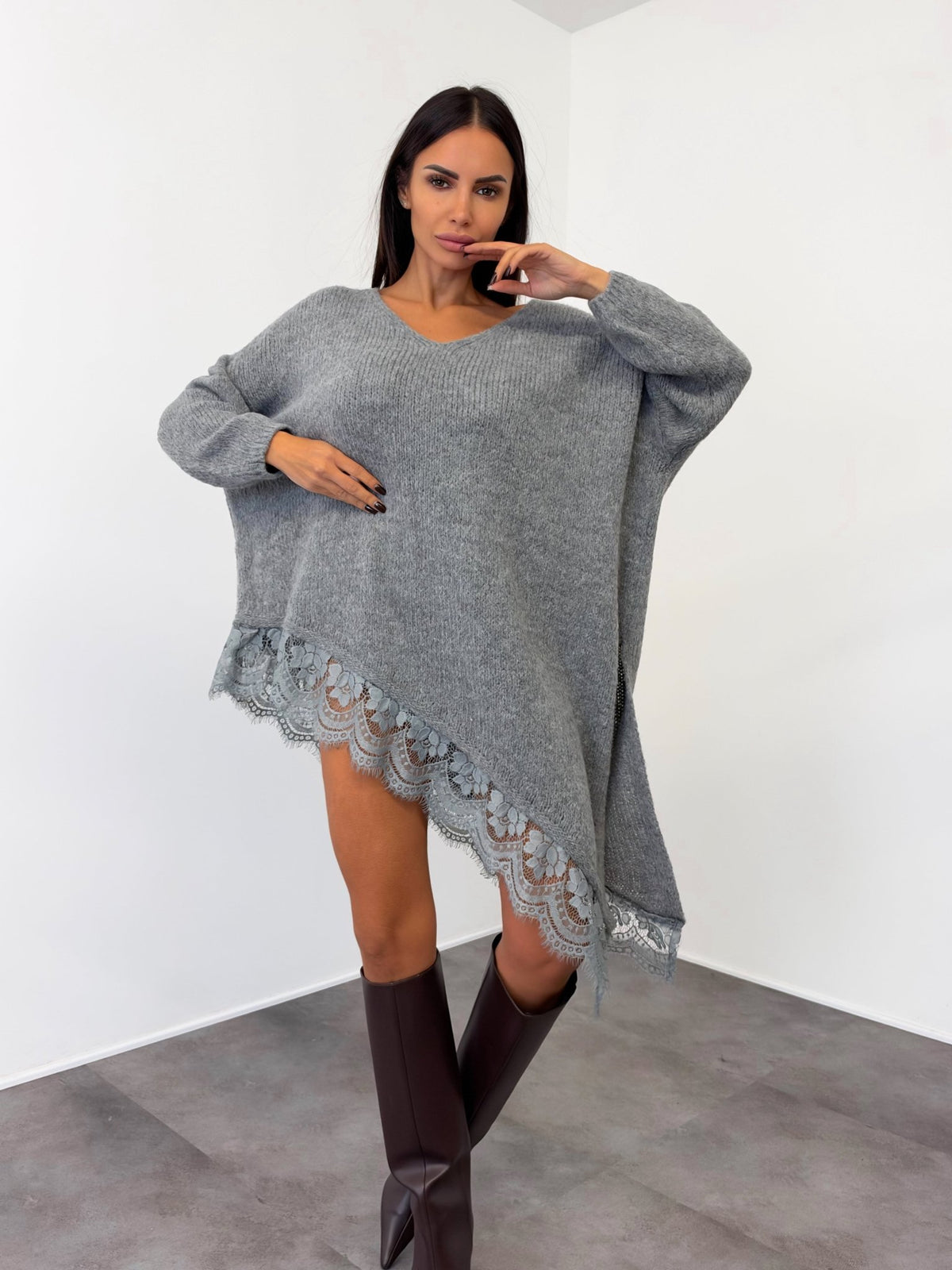 Abito Pull Vertice - Grigio - SAINTH