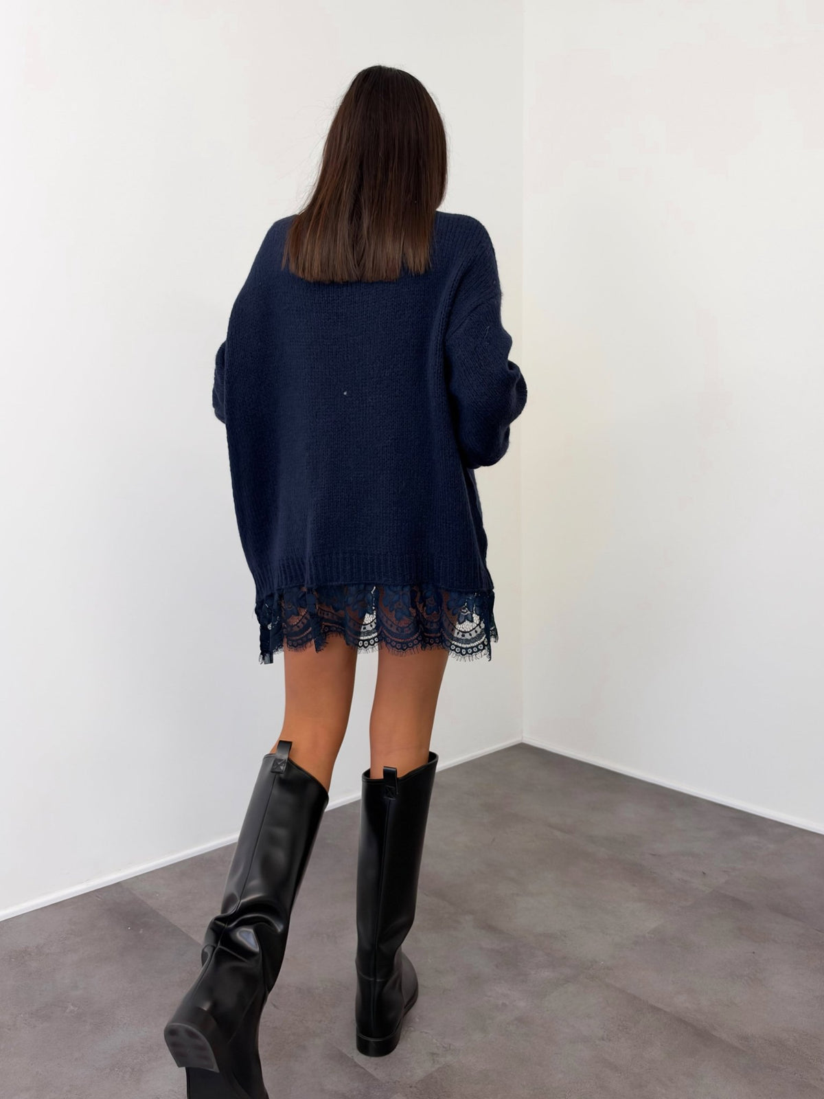 Abito Pull Ricamo - Blu - SAINTH