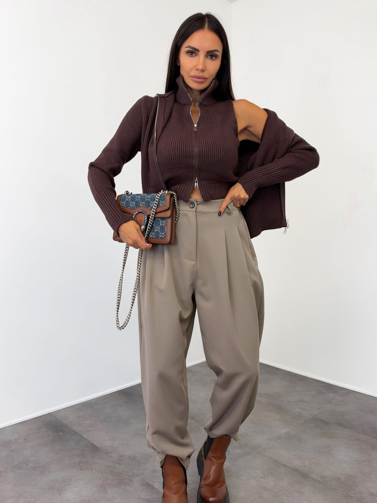 Pantalone Oval - Tortora - SAINTH