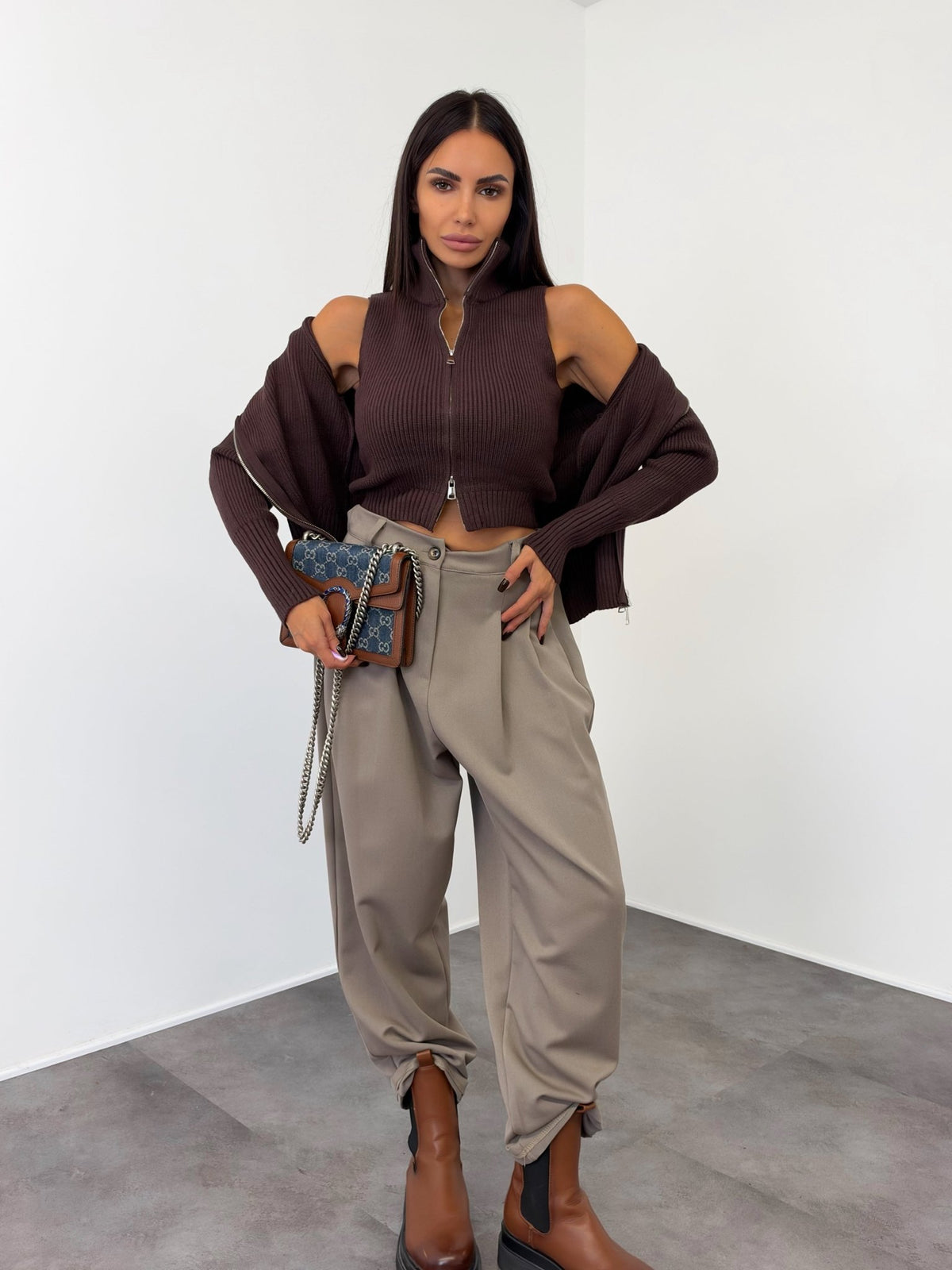 Pantalone Oval - Tortora - SAINTH