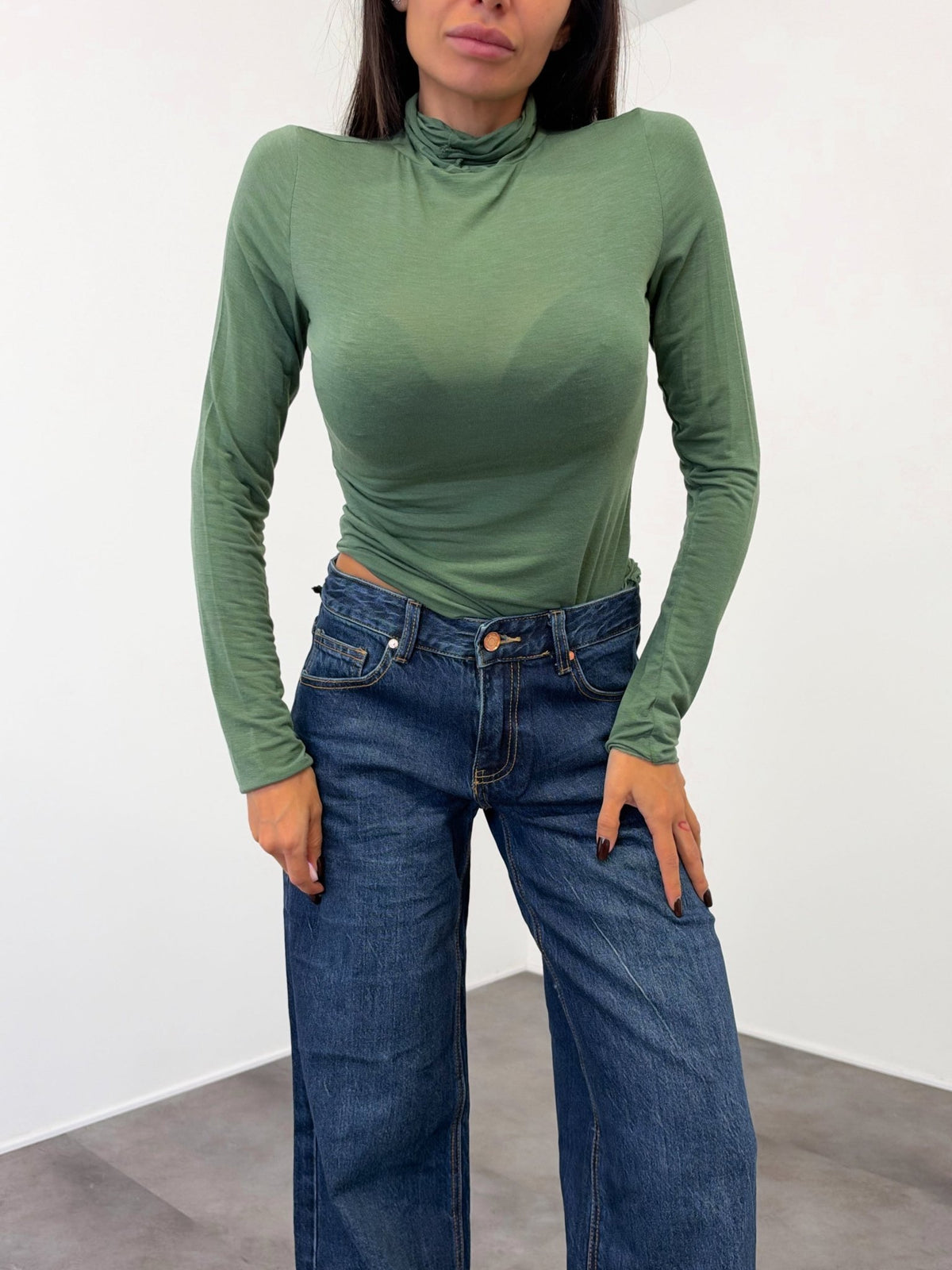 Maglia MistoCashmere - Army Green - SAINTH