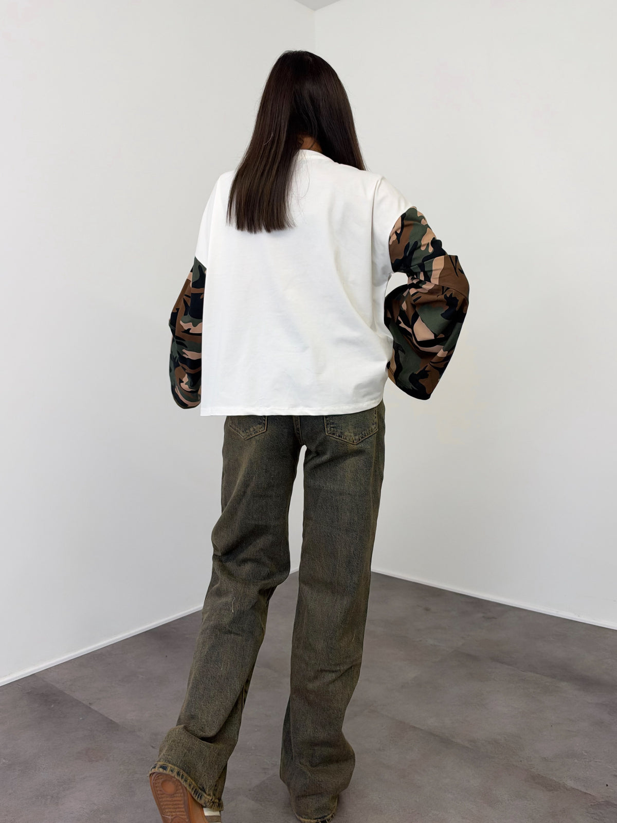 Maglia Contrasto - Bianca Camouflage